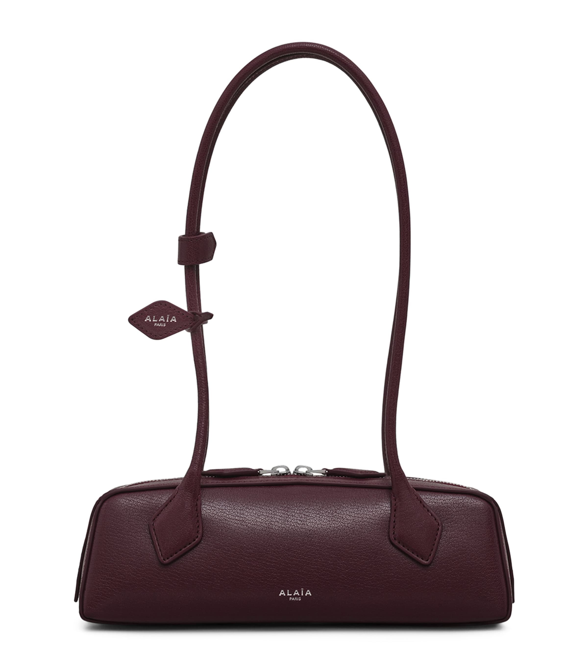 Alaïa Small Leather Le Teckel Shoulder Bag Rouge Grenat
