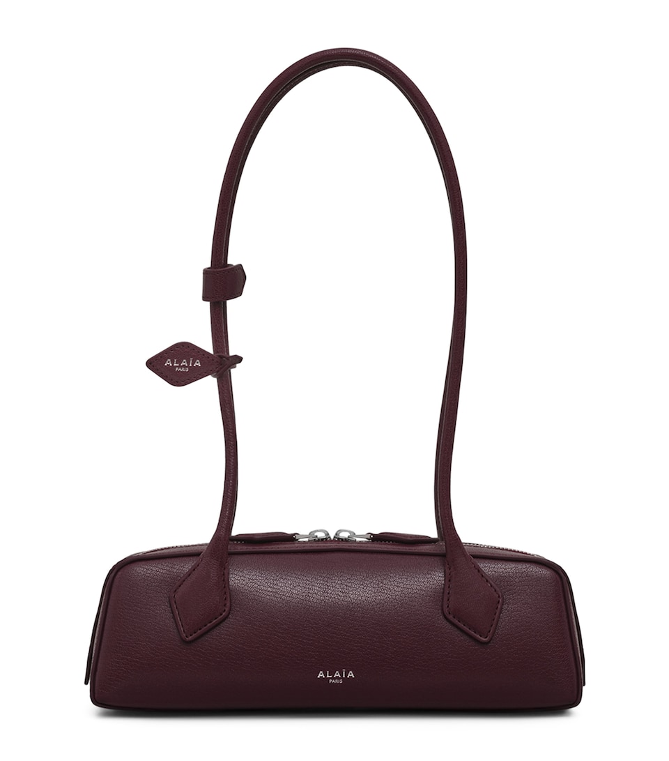 Alaïa Small Leather Le Teckel Shoulder Bag Rouge Grenat