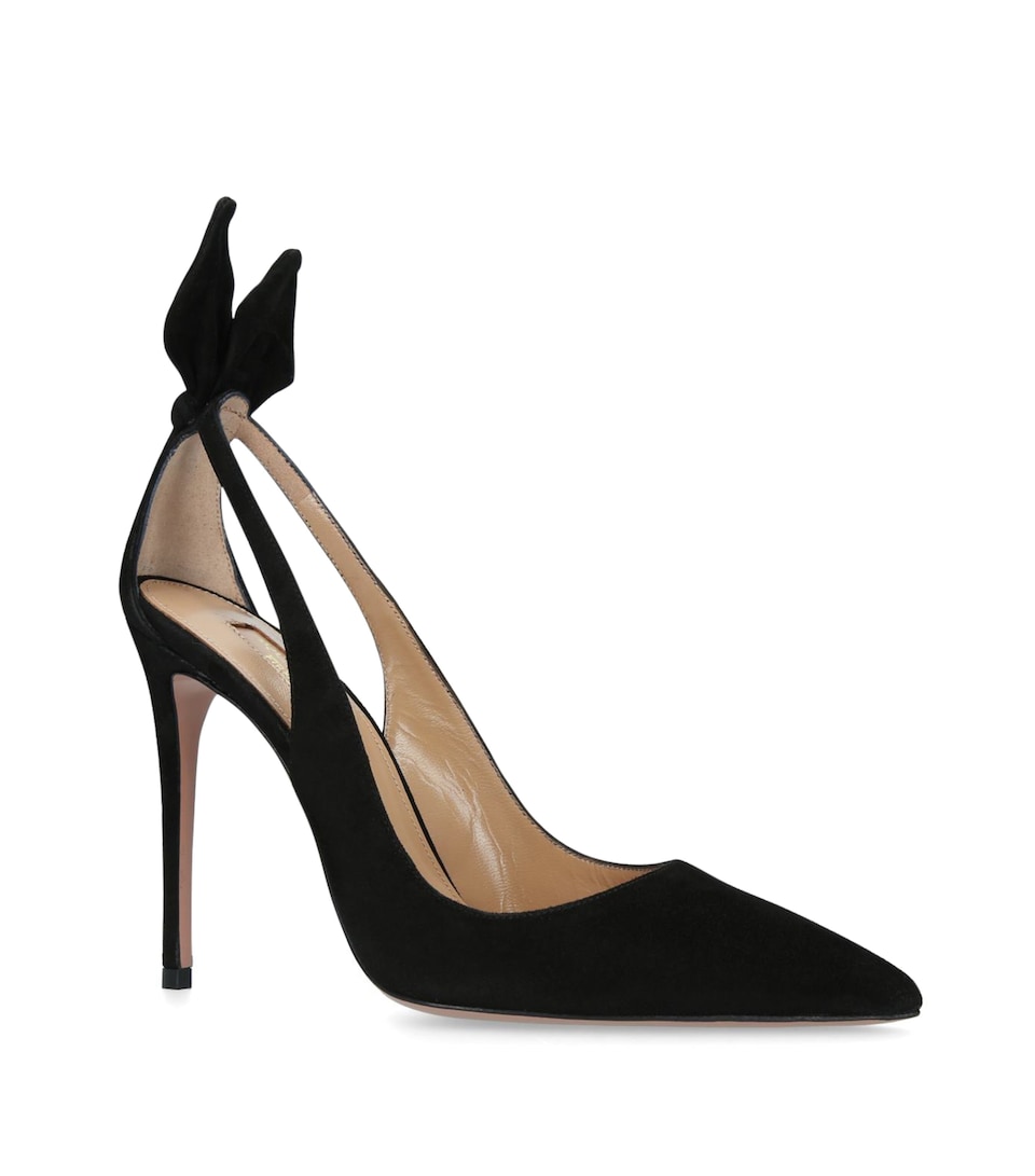 Suede Bow Tie Pumps 105