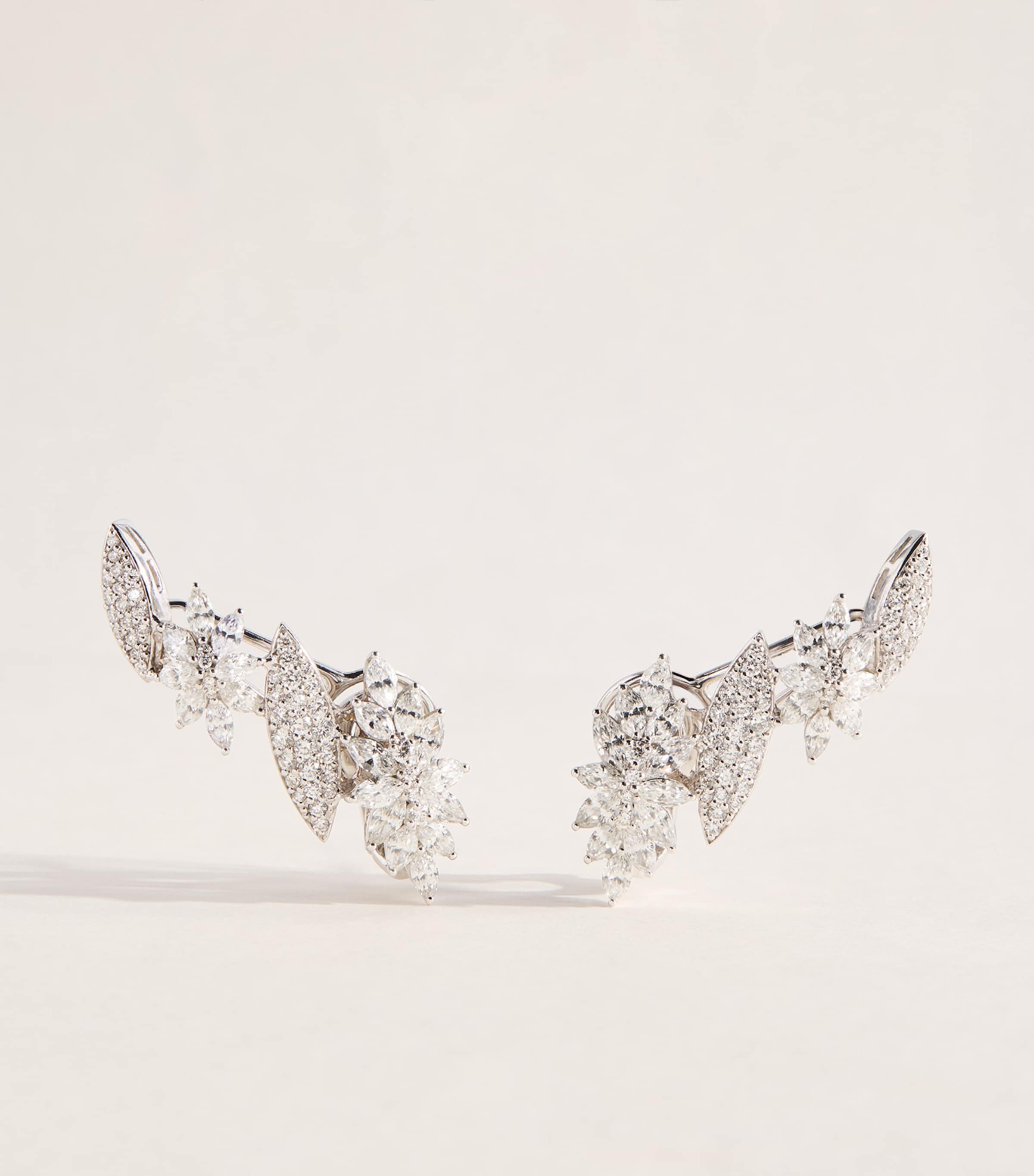 Yeprem White Gold and Diamond Y-Couture Clip Earrings White Gold