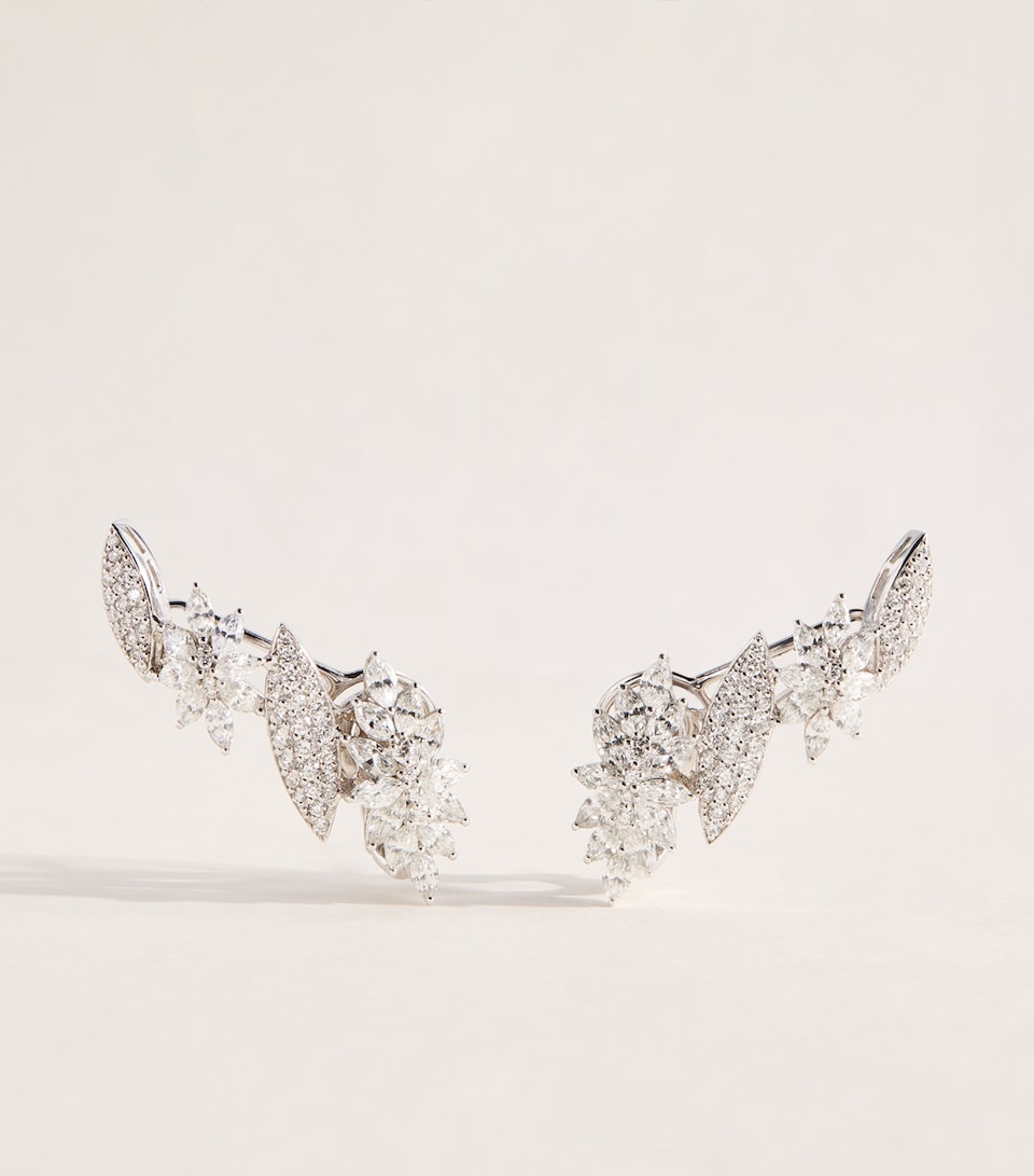 Yeprem White Gold and Diamond Y-Couture Clip Earrings White Gold