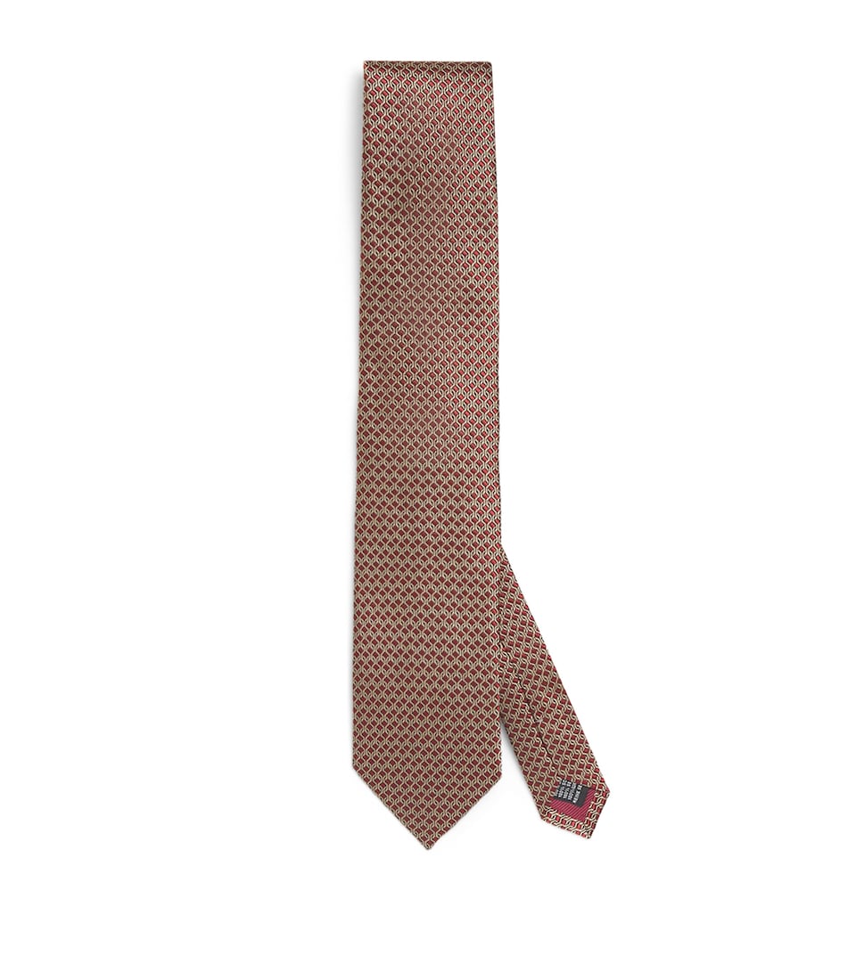 Silk Geometric Jacquard Tie