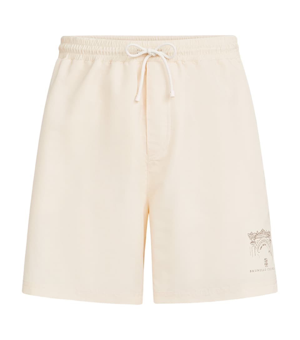 Brunello Cucinelli Mens Logo Swim Shorts