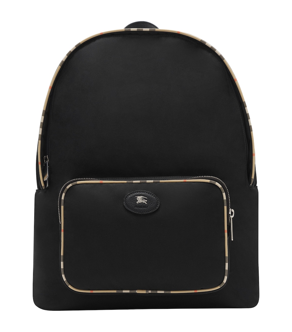 Burberry Check-Trim Backpack Black