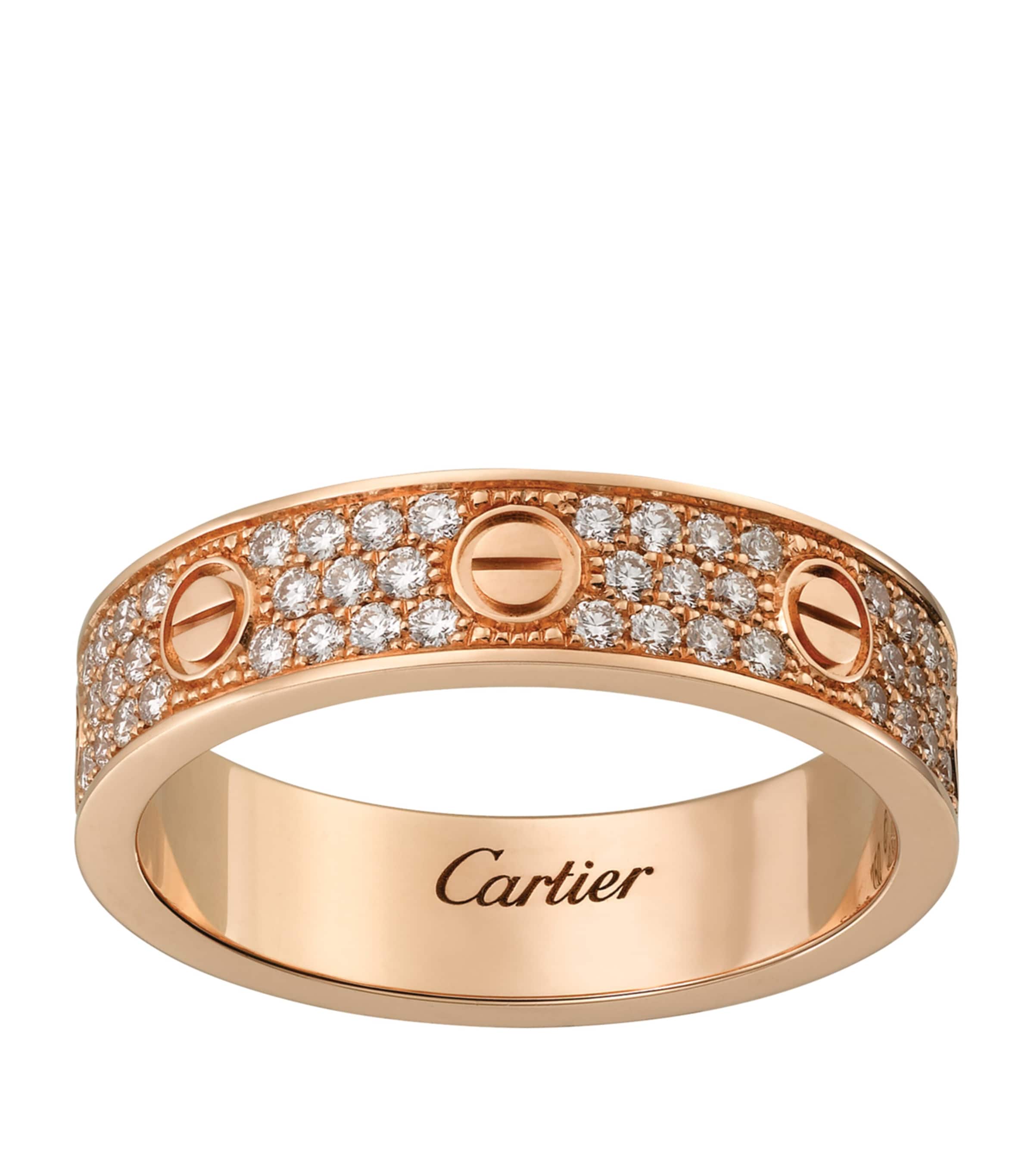 Rose Gold and Diamond-Paved LOVE Wedding Band