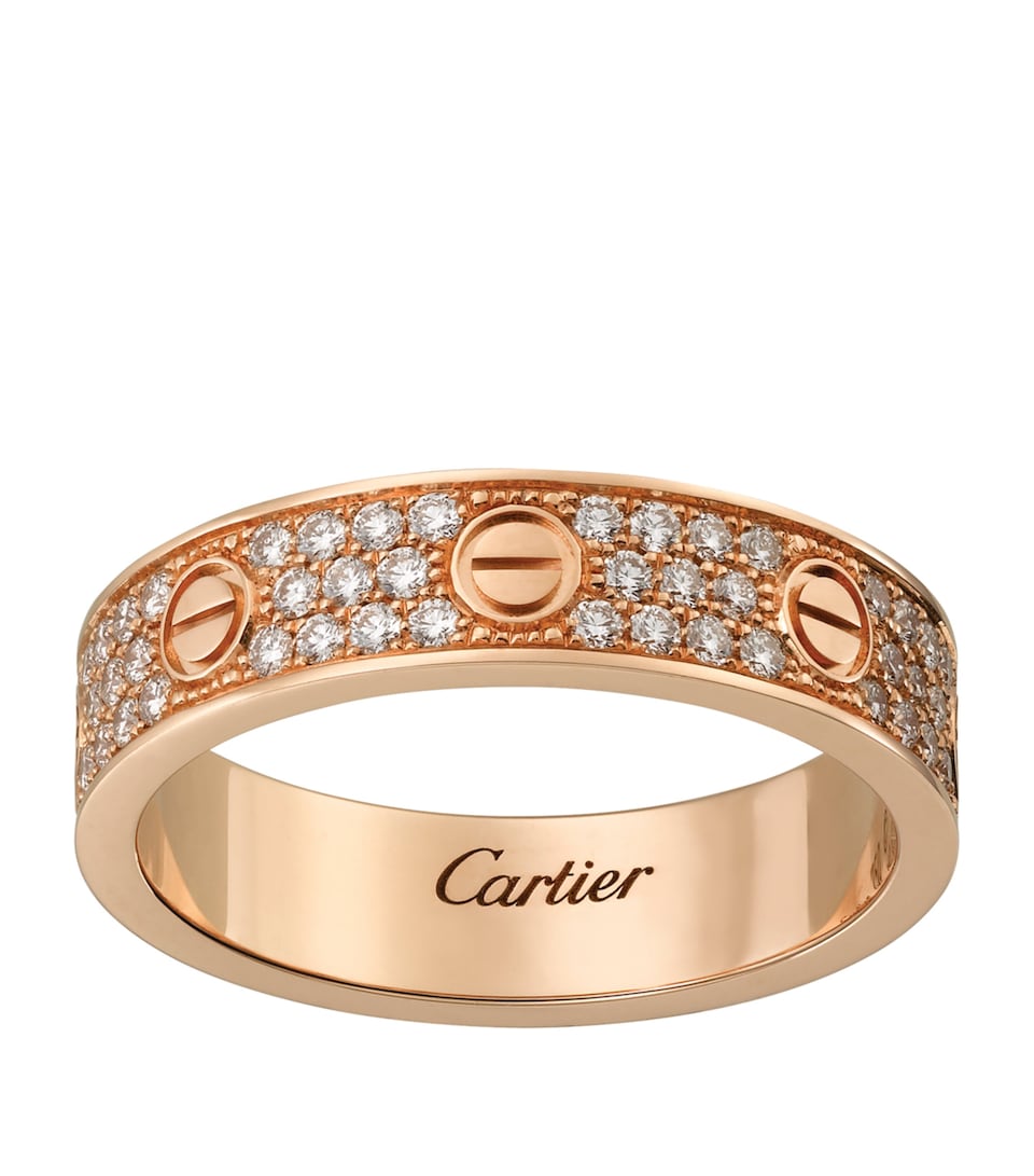 Rose Gold and Diamond-Paved LOVE Wedding Band