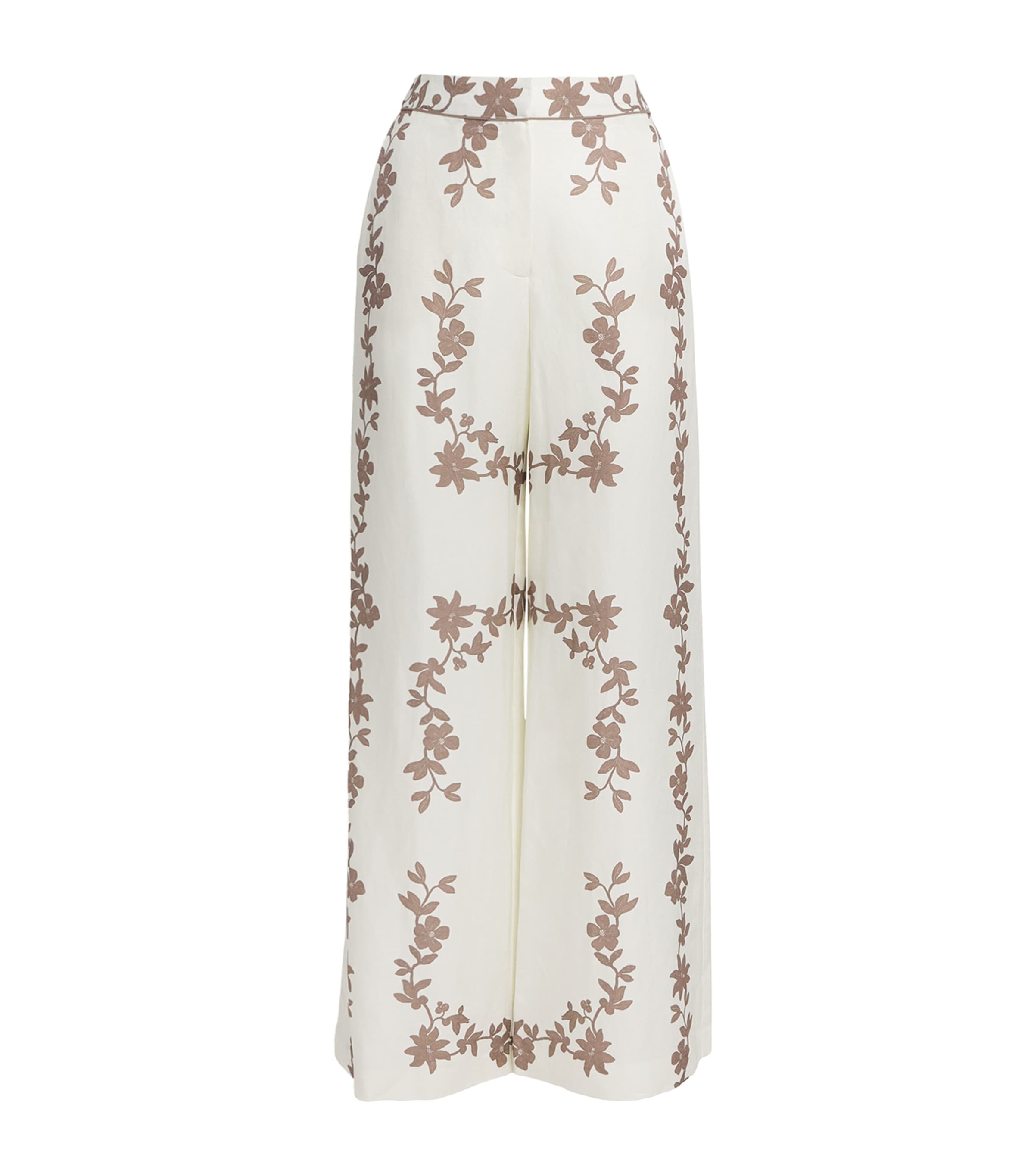 Claudie Pierlot Womens Floral Print Wide-Leg Trousers Light Print