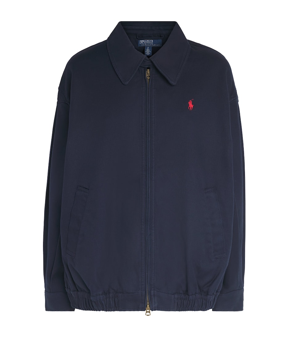Polo Ralph Lauren Womens Cotton Oversized Windbreaker Jacket Lauren Navy