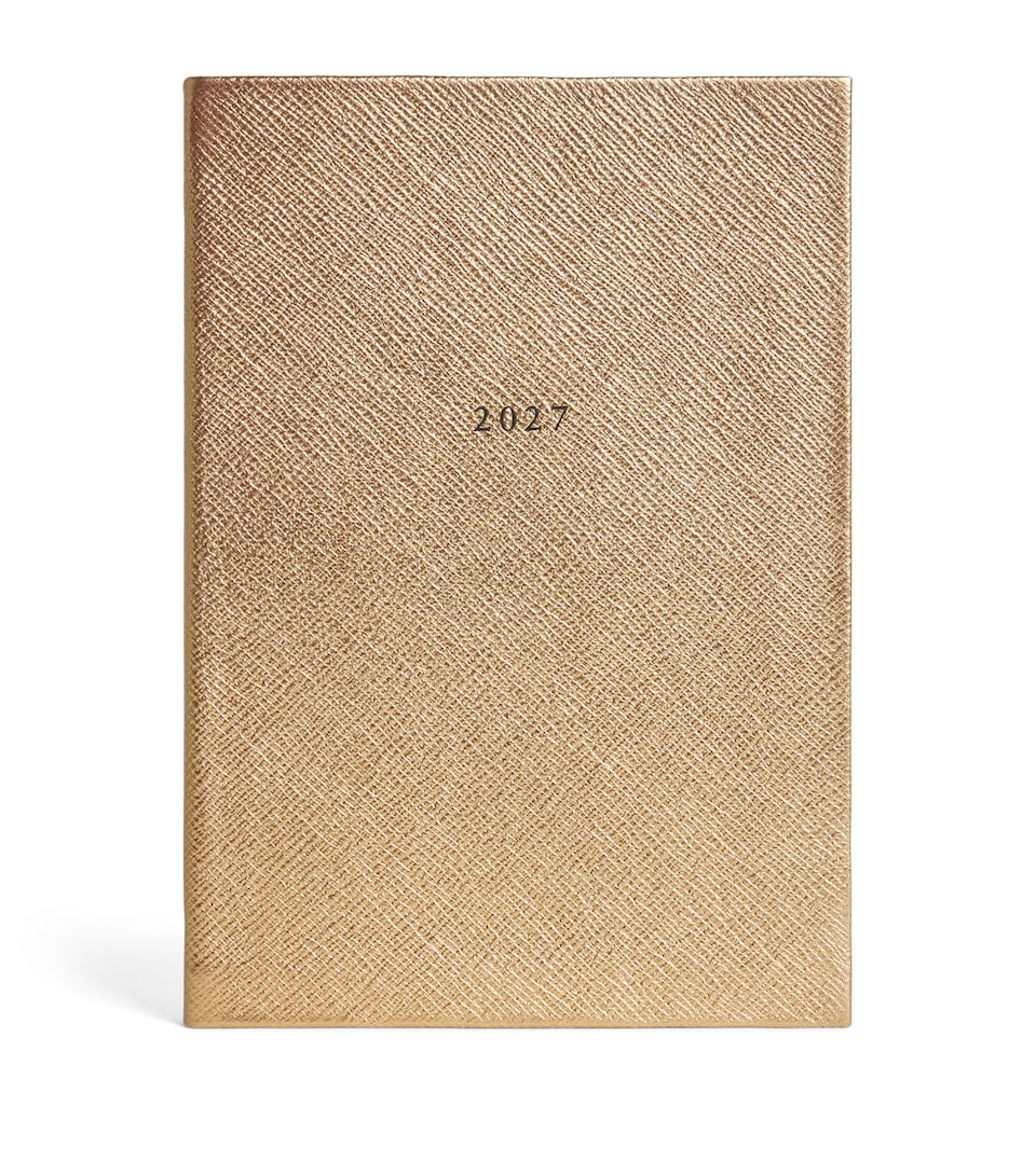 Harrods Metallic Leather A5 2027 Diary Gold