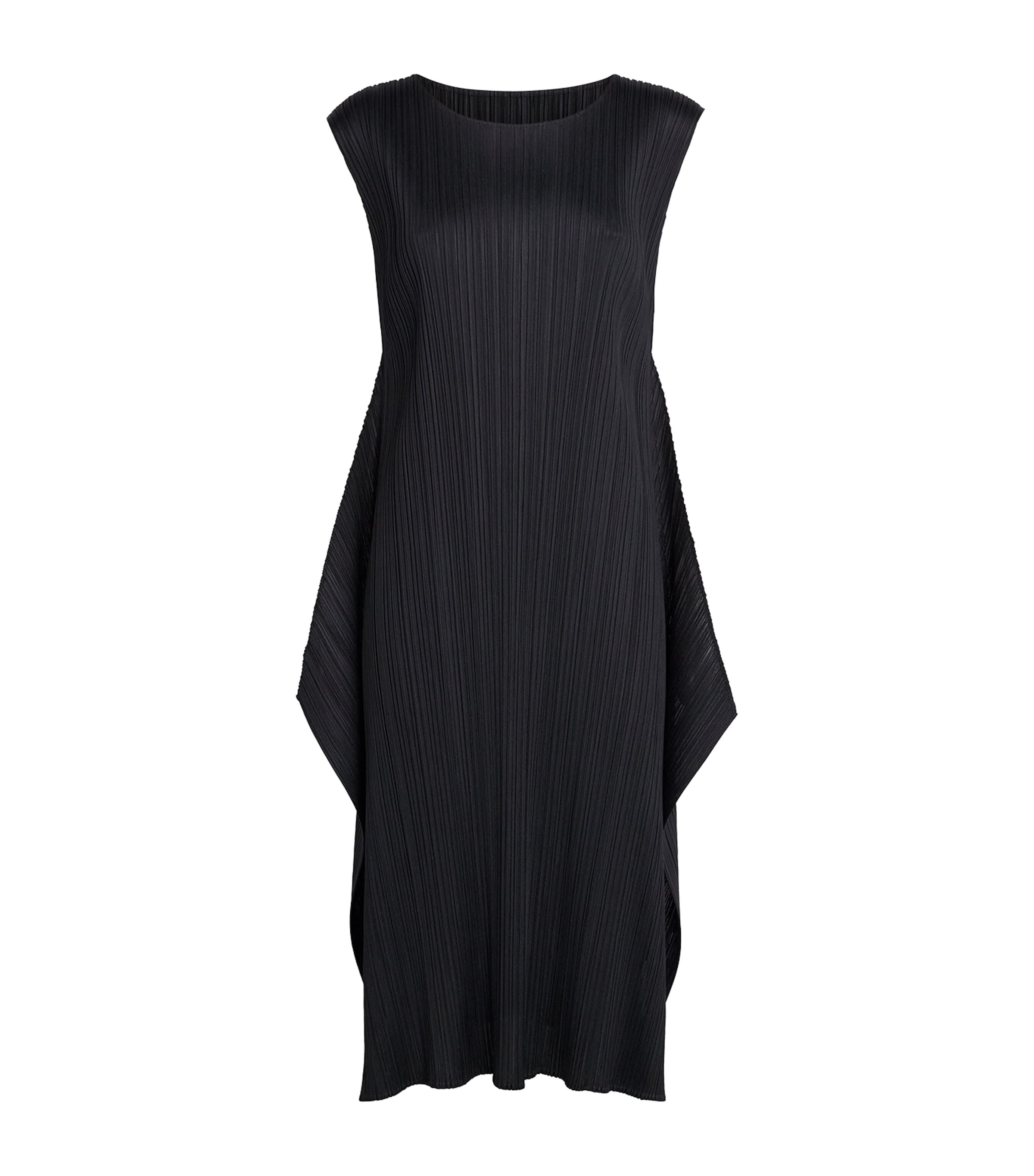 Pleats Please Issey Miyake Womens Monthly Colors September Pleated Midi Dress Black