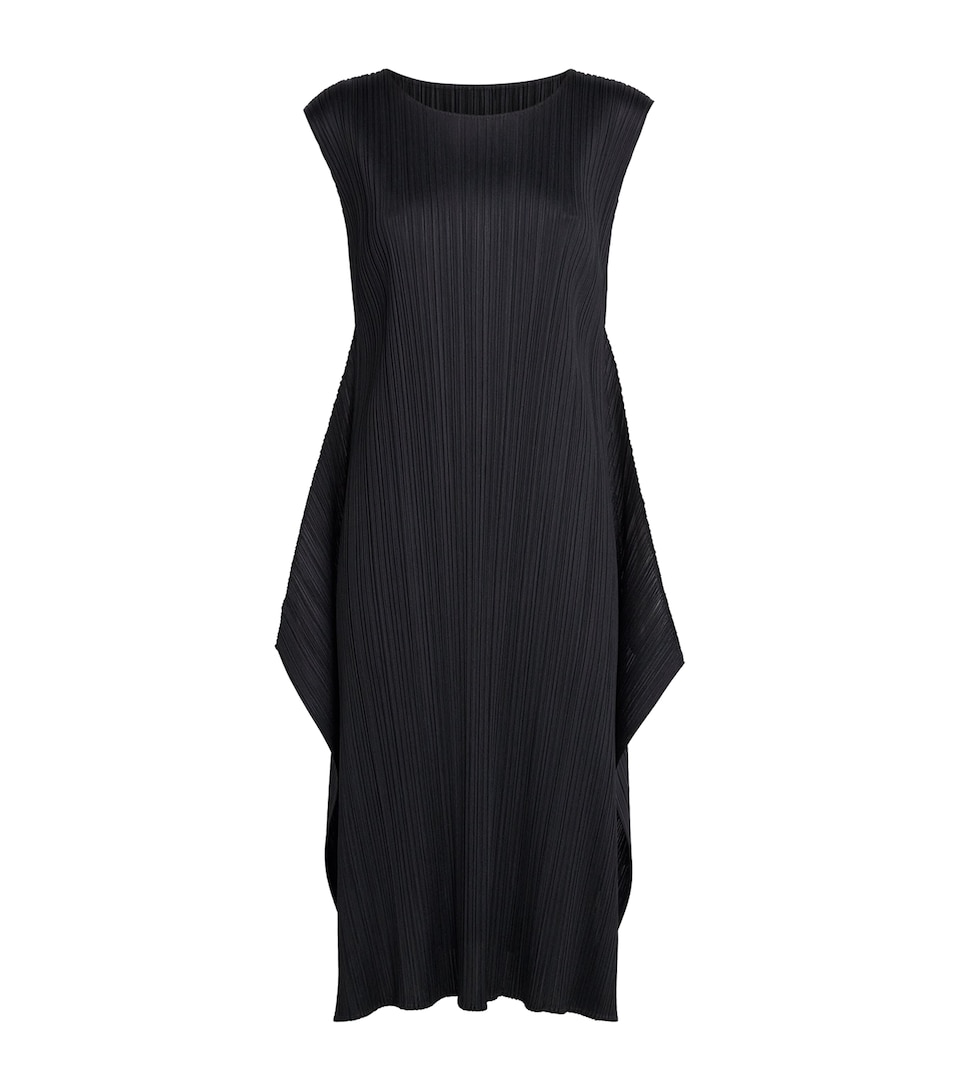 Pleats Please Issey Miyake Womens Monthly Colors September Pleated Midi Dress Black