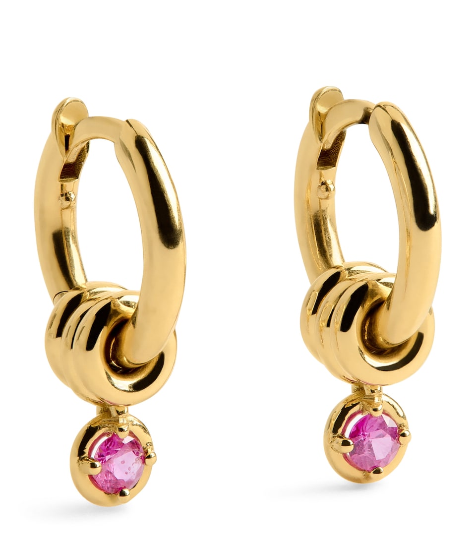 Yellow Gold and Sapphire Zahra Hoop Earrings