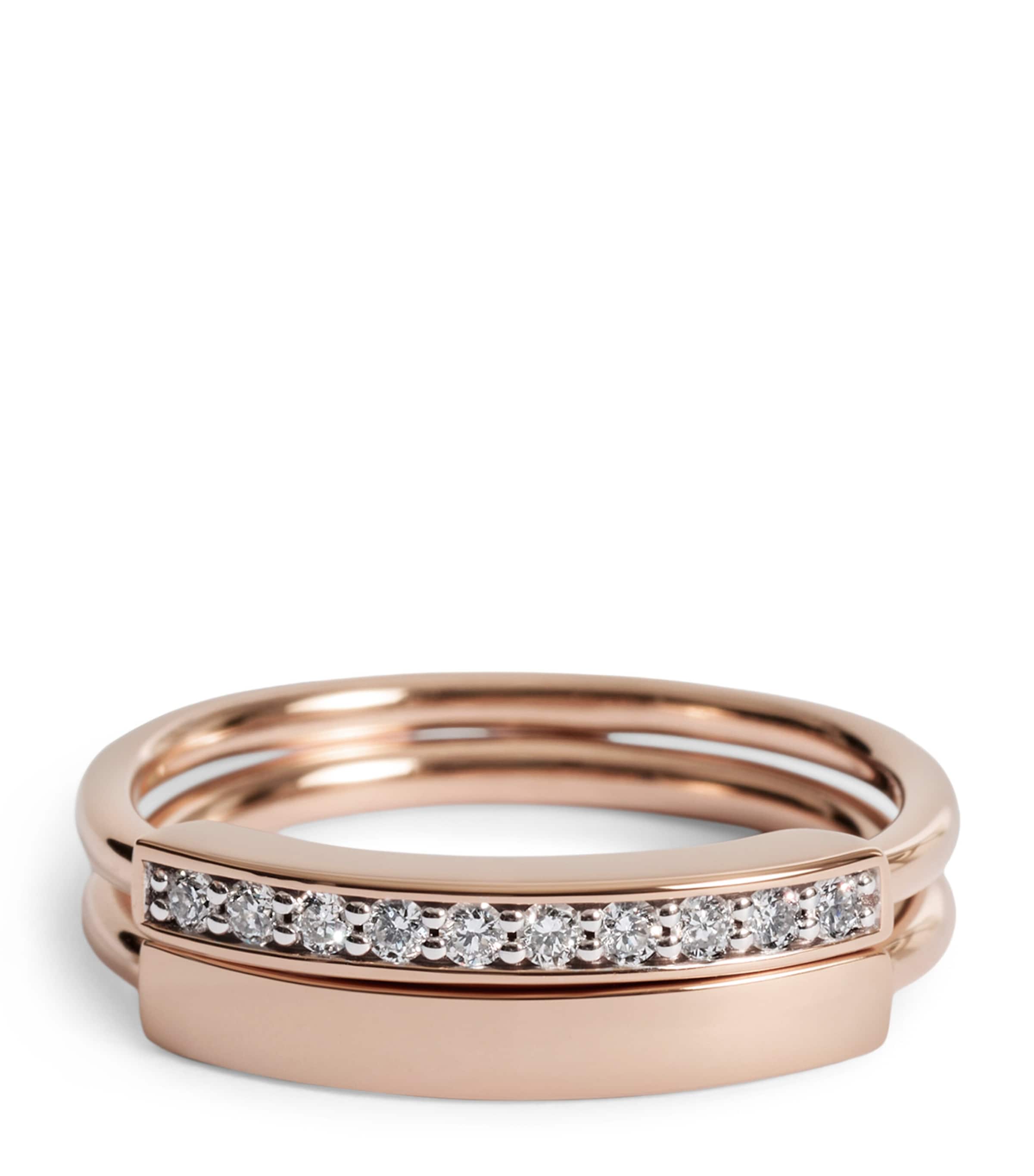 Monica Vinader Rose Gold Vermeil Linear Stacking Ring Rose Gold