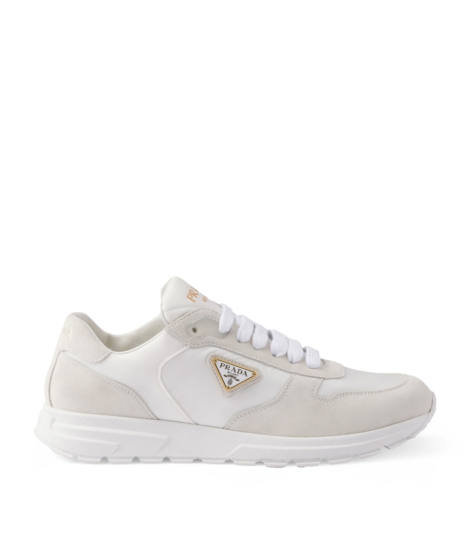 Re-Nylon and Suede Prax 2.0 Low-Top Sneakers