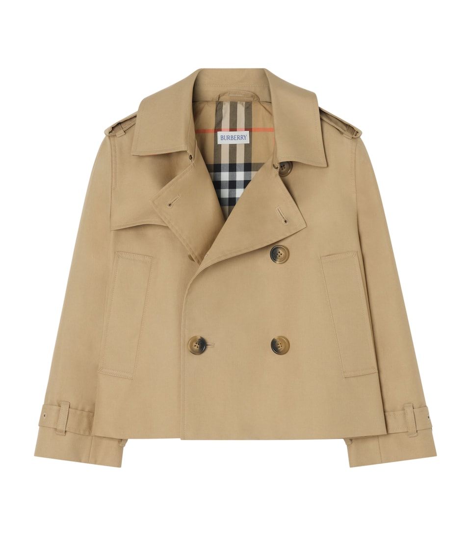 Burberry Kids Cotton Twill Trench Coat (4-12 Years) Sand