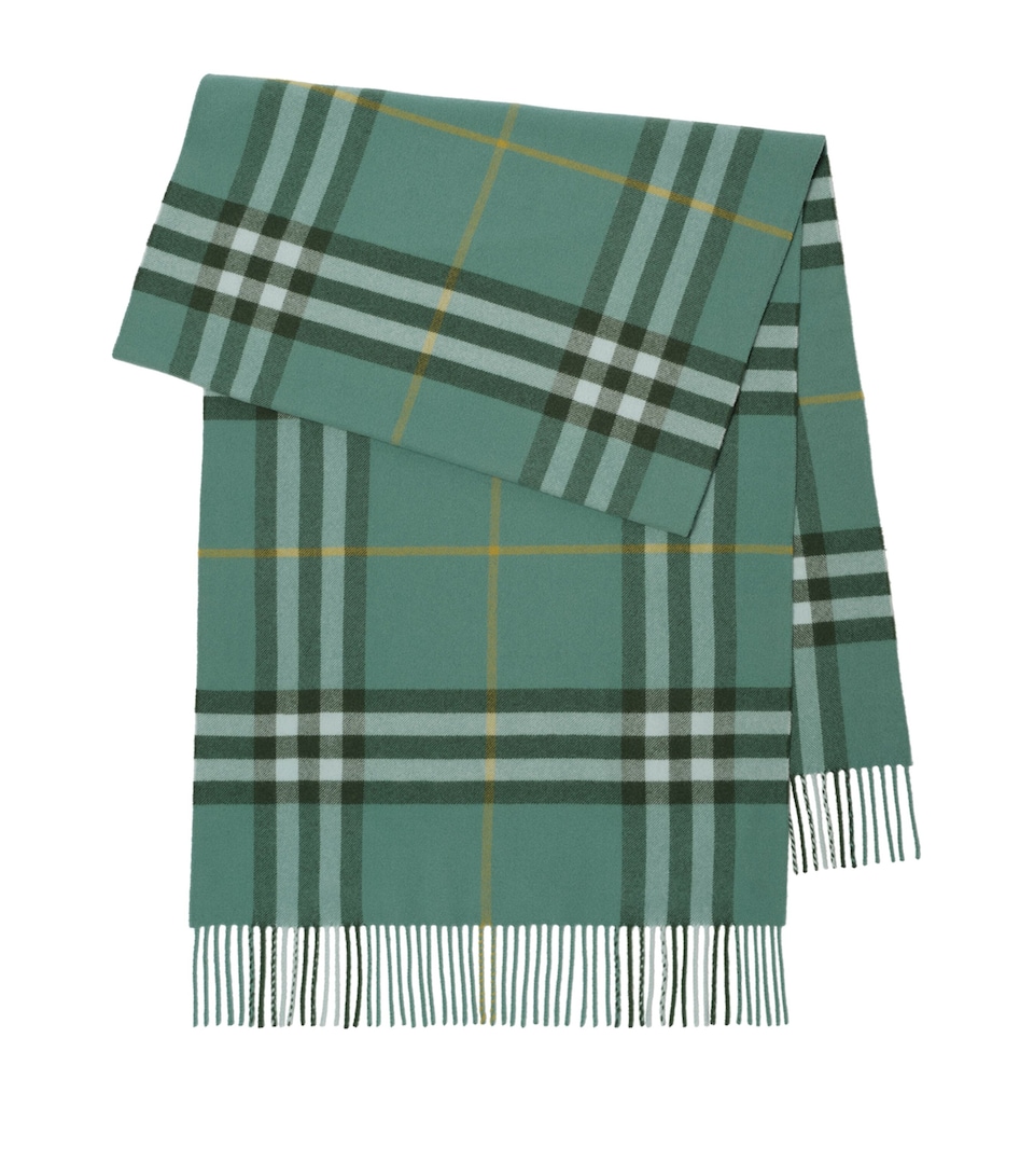 Burberry Highgrove x Burberry Cashmere Check Scarf Bay Green
