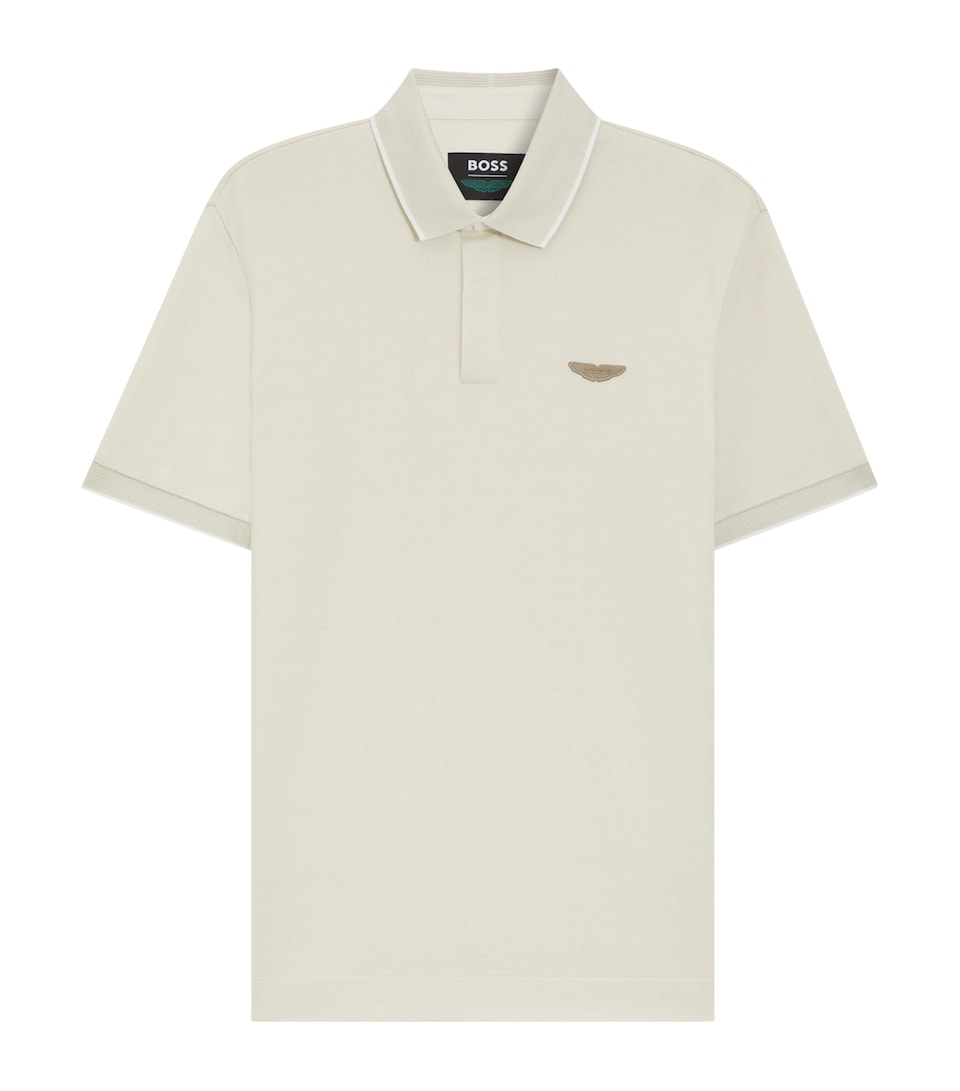 x Aston Martin Cotton-Wool Polo Shirt
