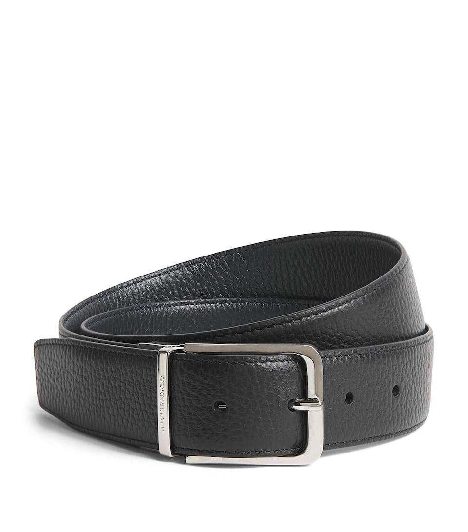 Corneliani Leather Belt Black Print