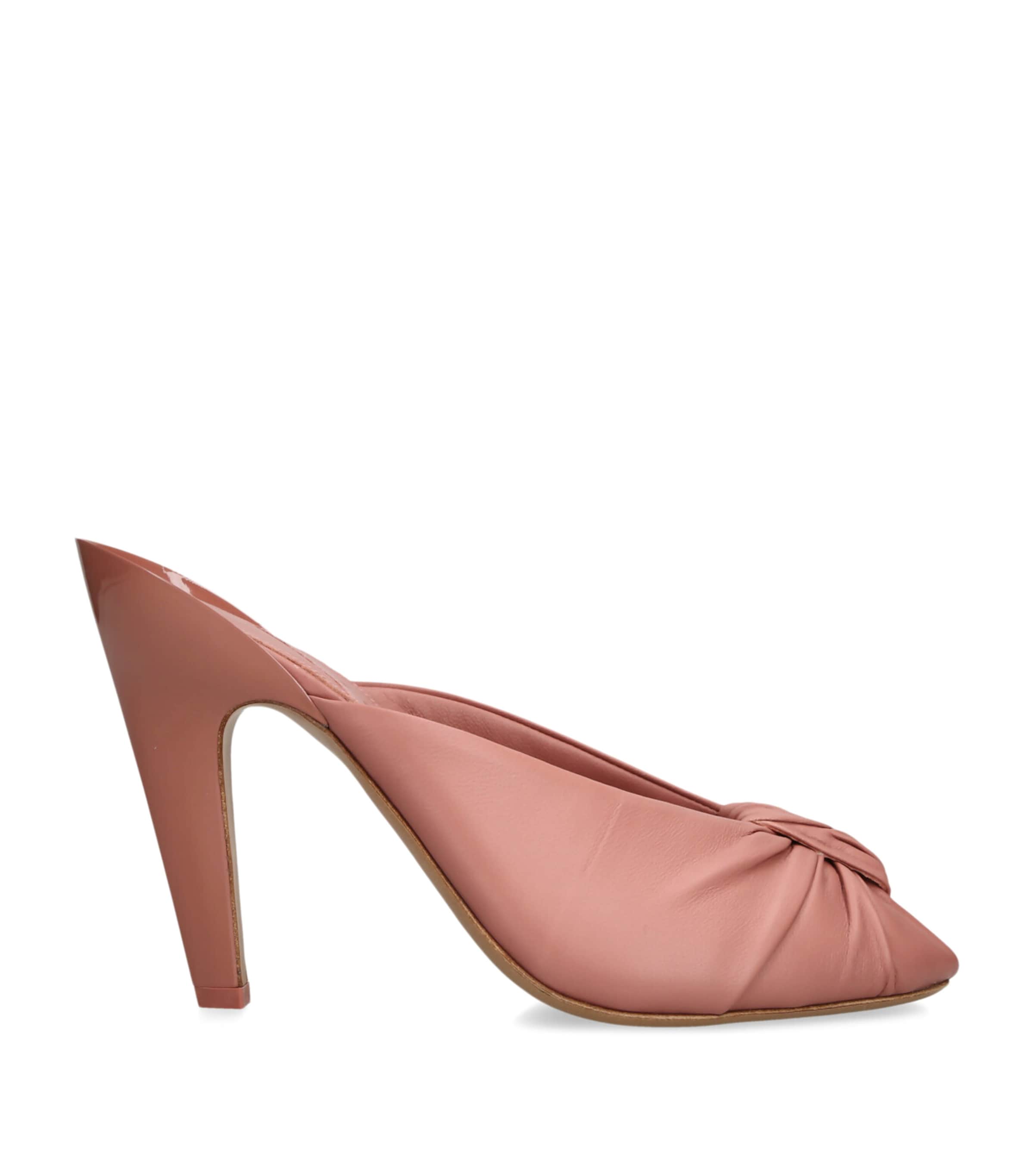 Chloé Leather Suzie Heeled Mules 100 Pink