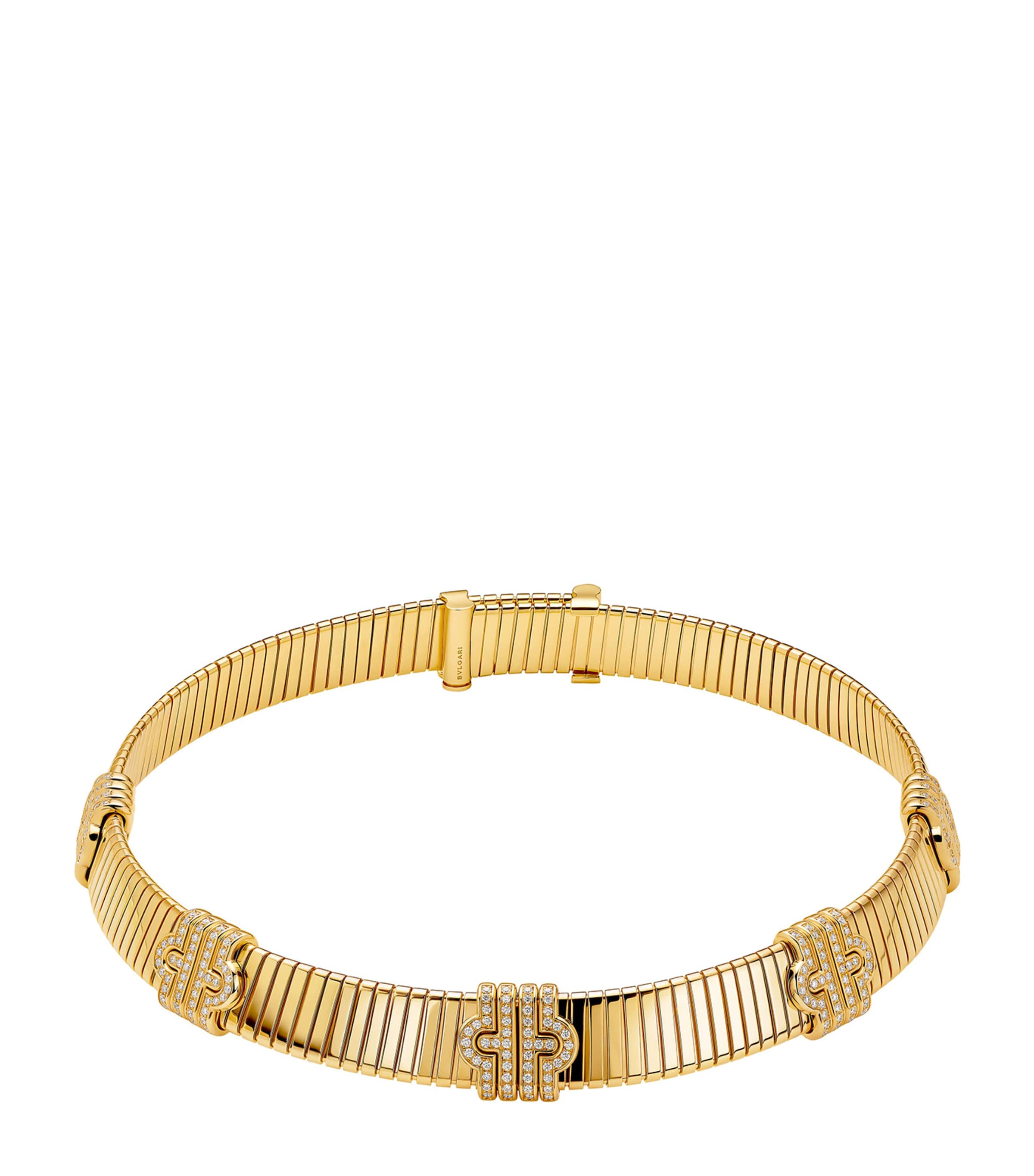 Yellow Gold and Diamond Tubogas Necklace