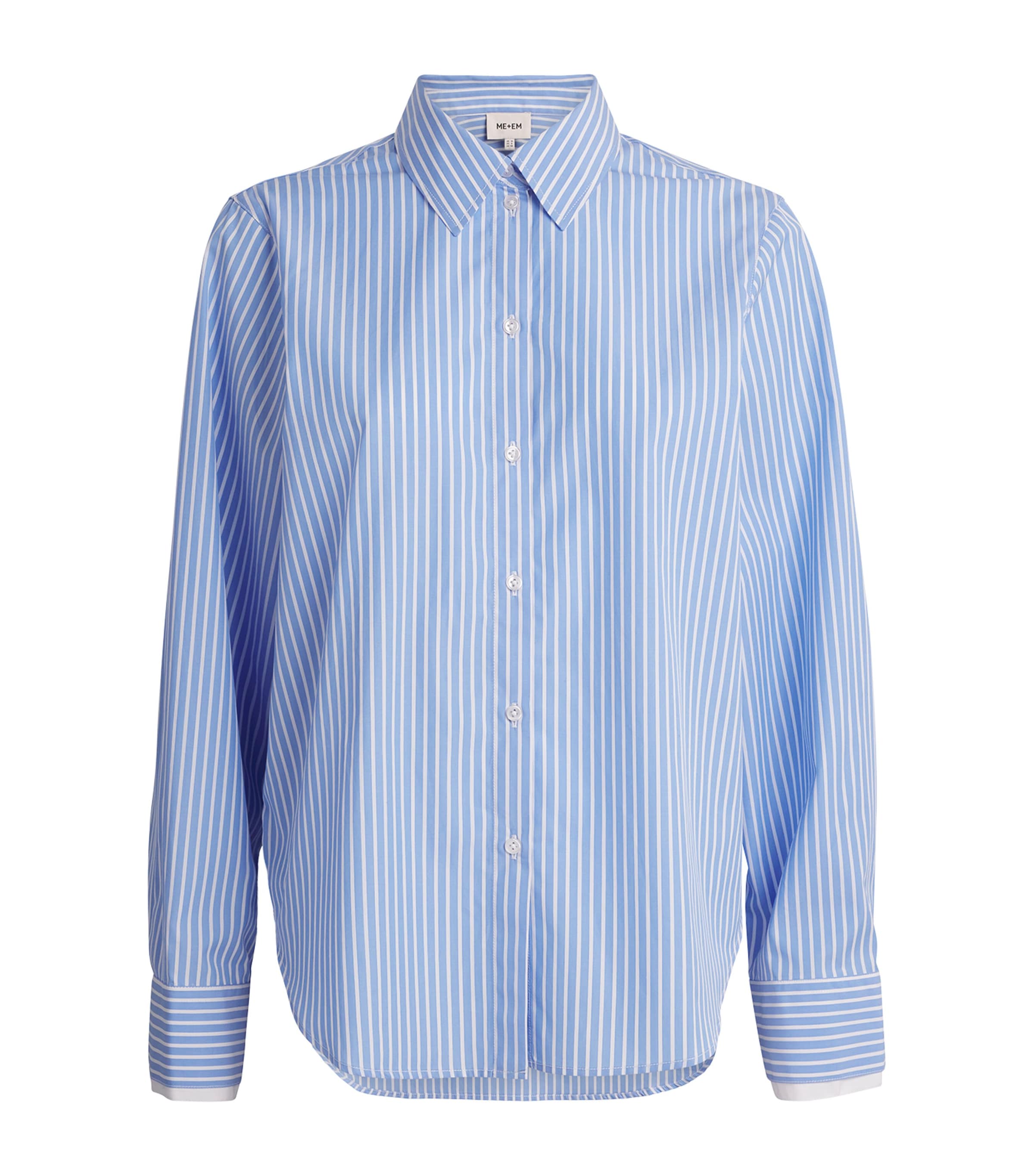 Cotton Stripe Double-Cuff Shirt