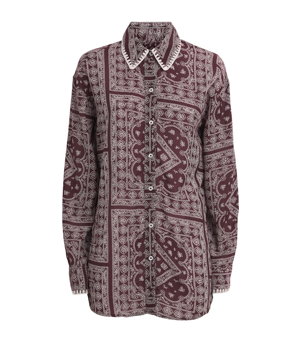 Veronica Beard Womens Paisley Print Lloyd Shirt Raisin/dove