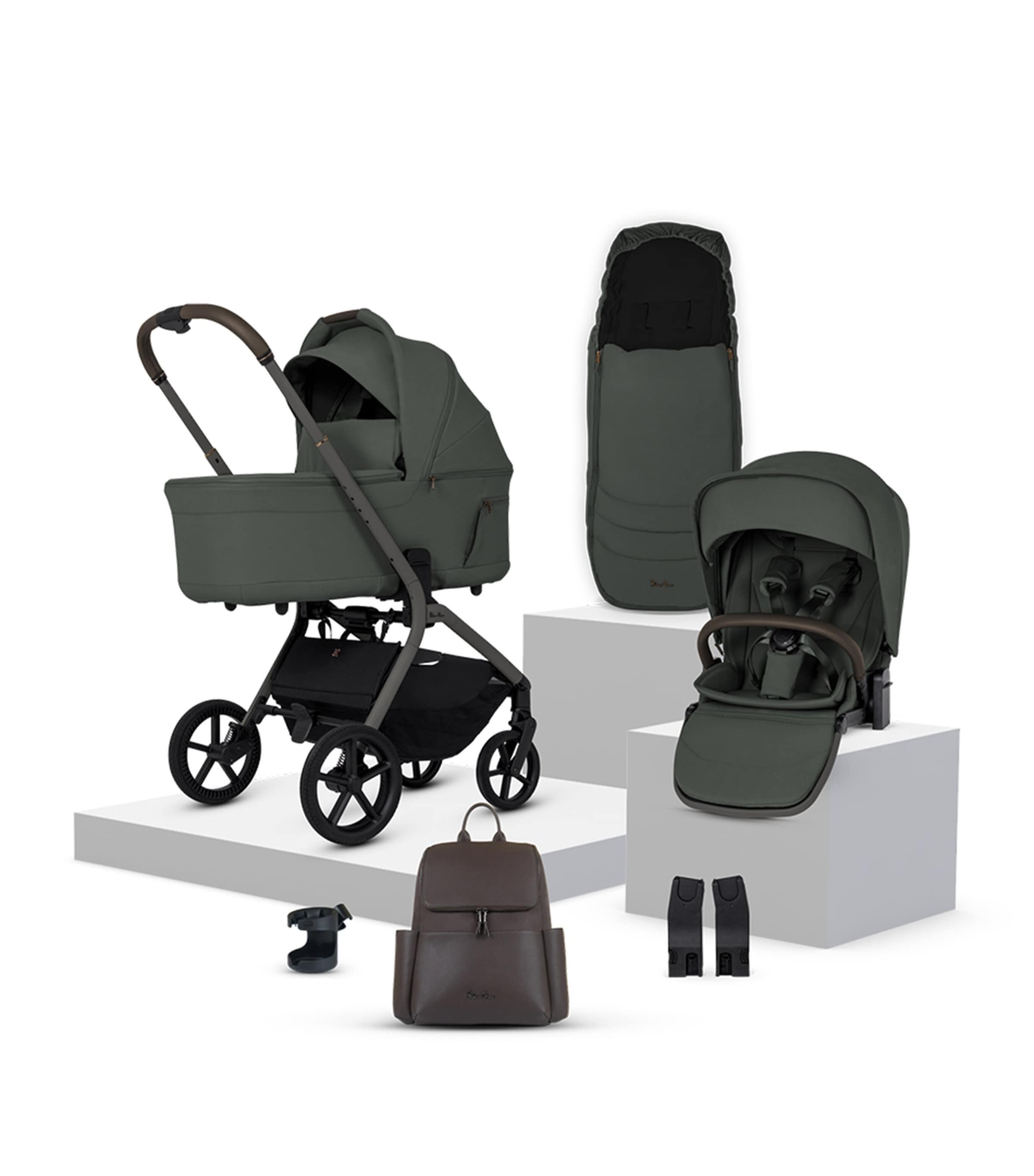 Silver Cross Breez Stroller Carrycot Bundle Pewter
