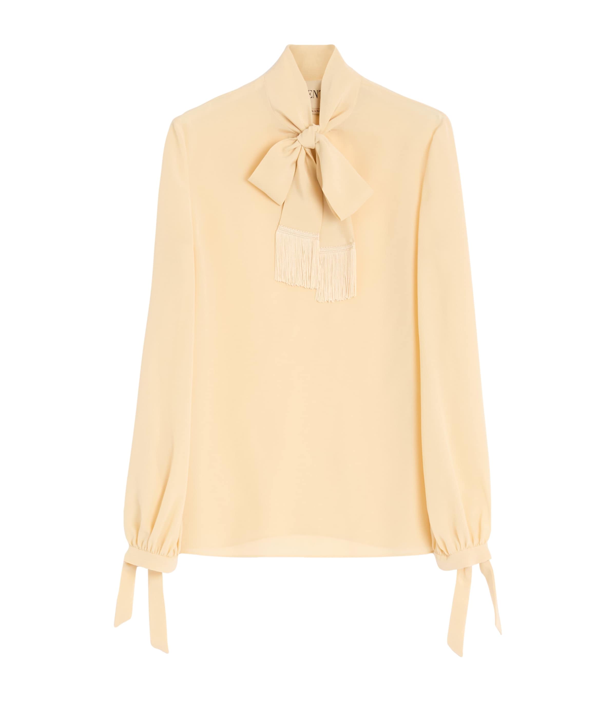 Valentino Womens Silk Fringed Blouse