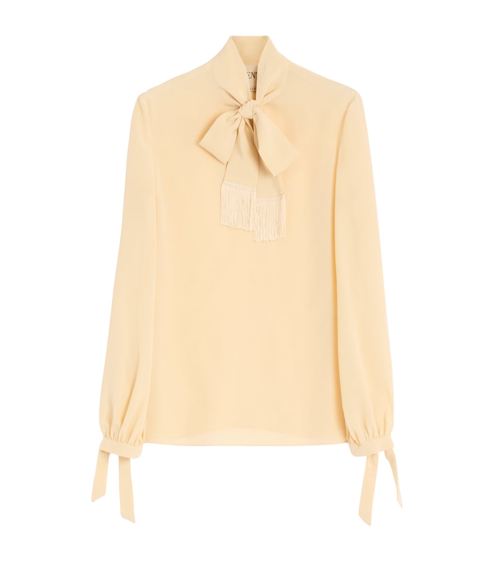Valentino Womens Silk Fringed Blouse