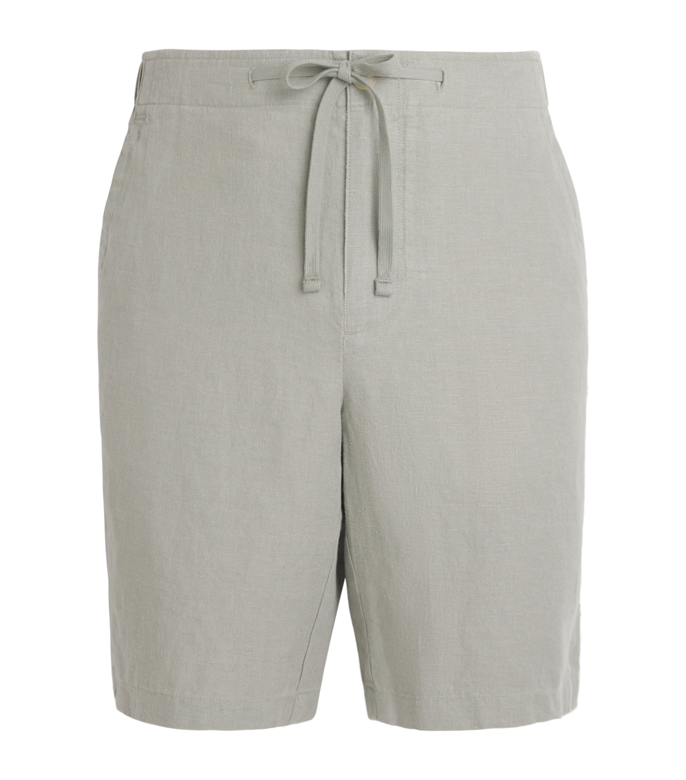 Vince Mens Linen Drawstring Shorts Matcha