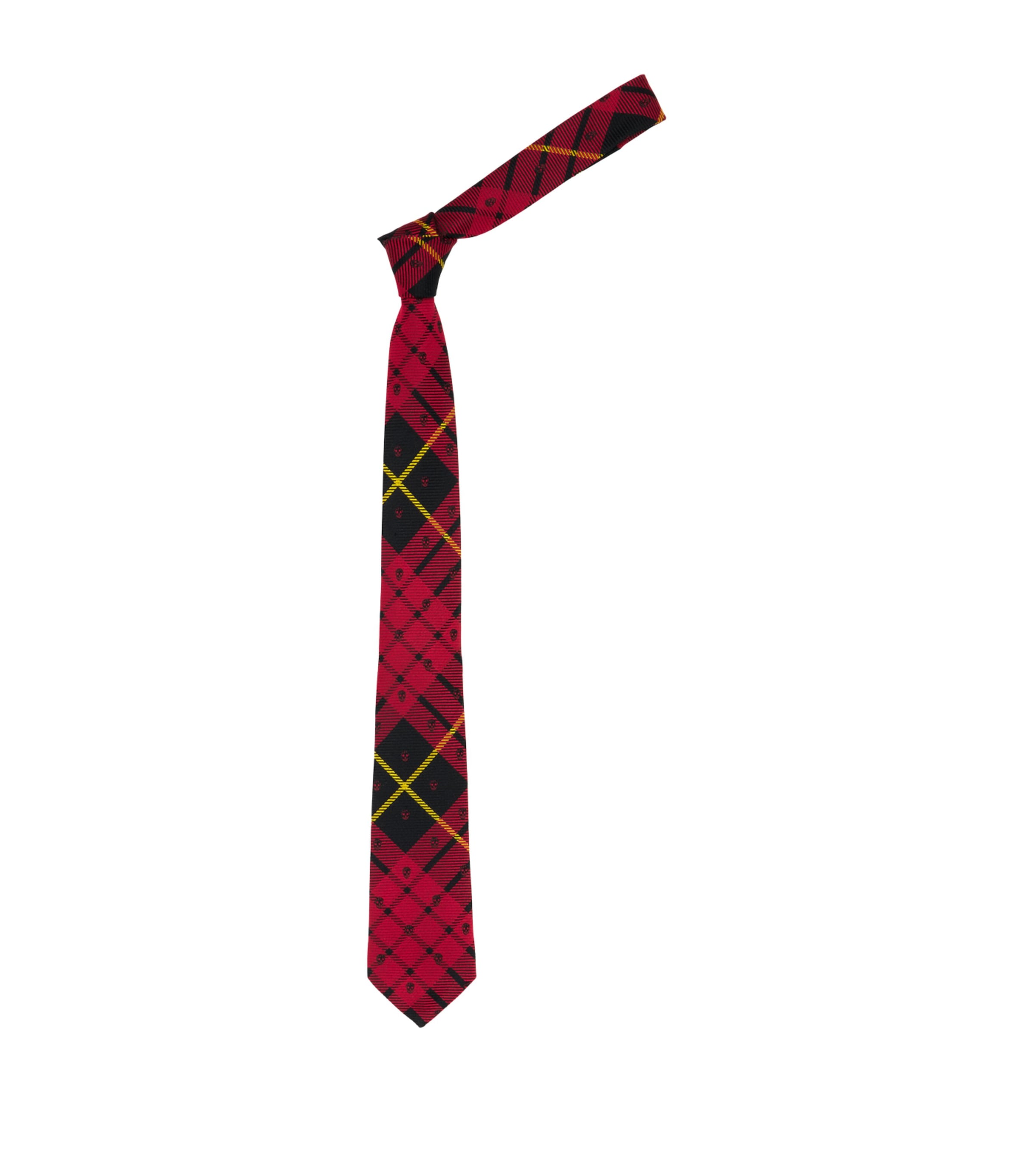Silk Skull Tartan Tie