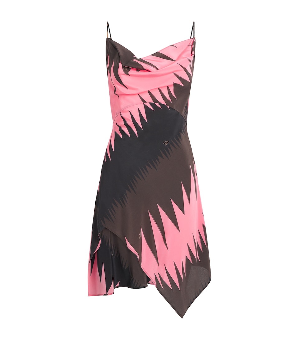 PUCCI Womens Silk Drago Foulard Mini Dress Brown Coral
