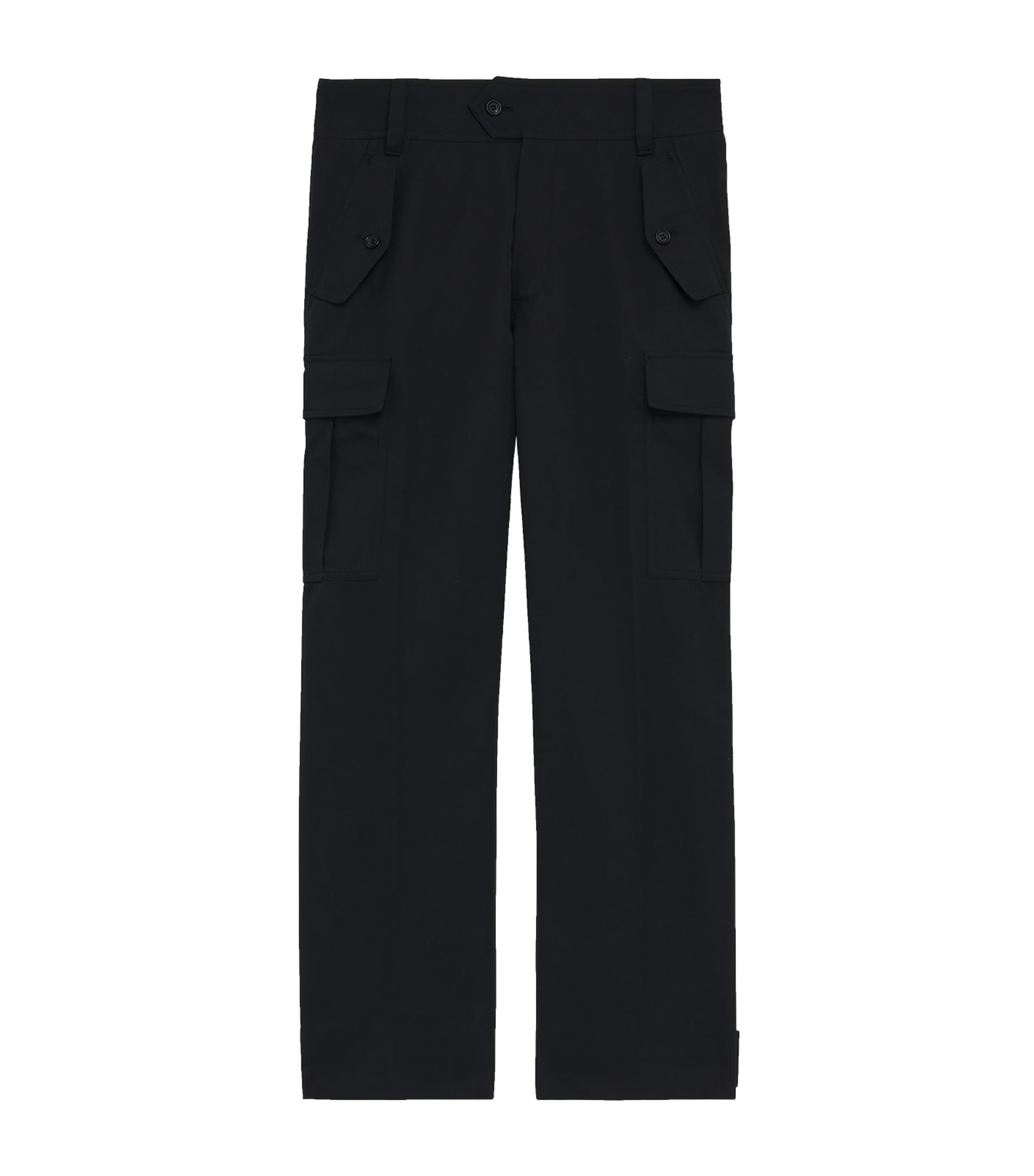 Cotton Cargo-Pocket Straight Trousers