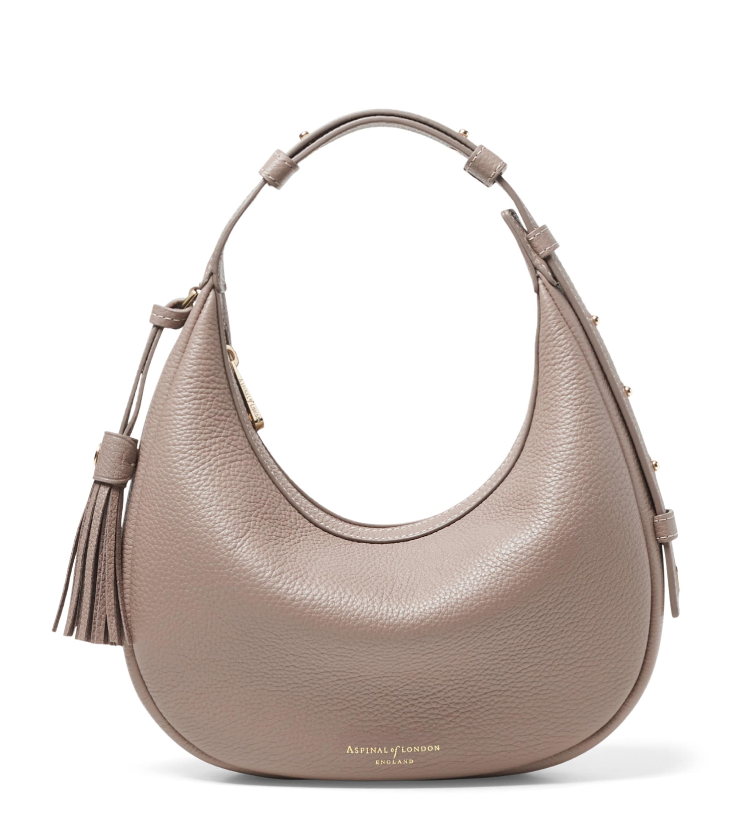 Aspinal Of London Mini Soho Crescent Shoulder Bag Moleskin