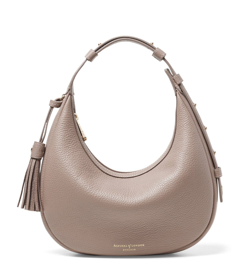 Aspinal Of London Mini Soho Crescent Shoulder Bag Moleskin
