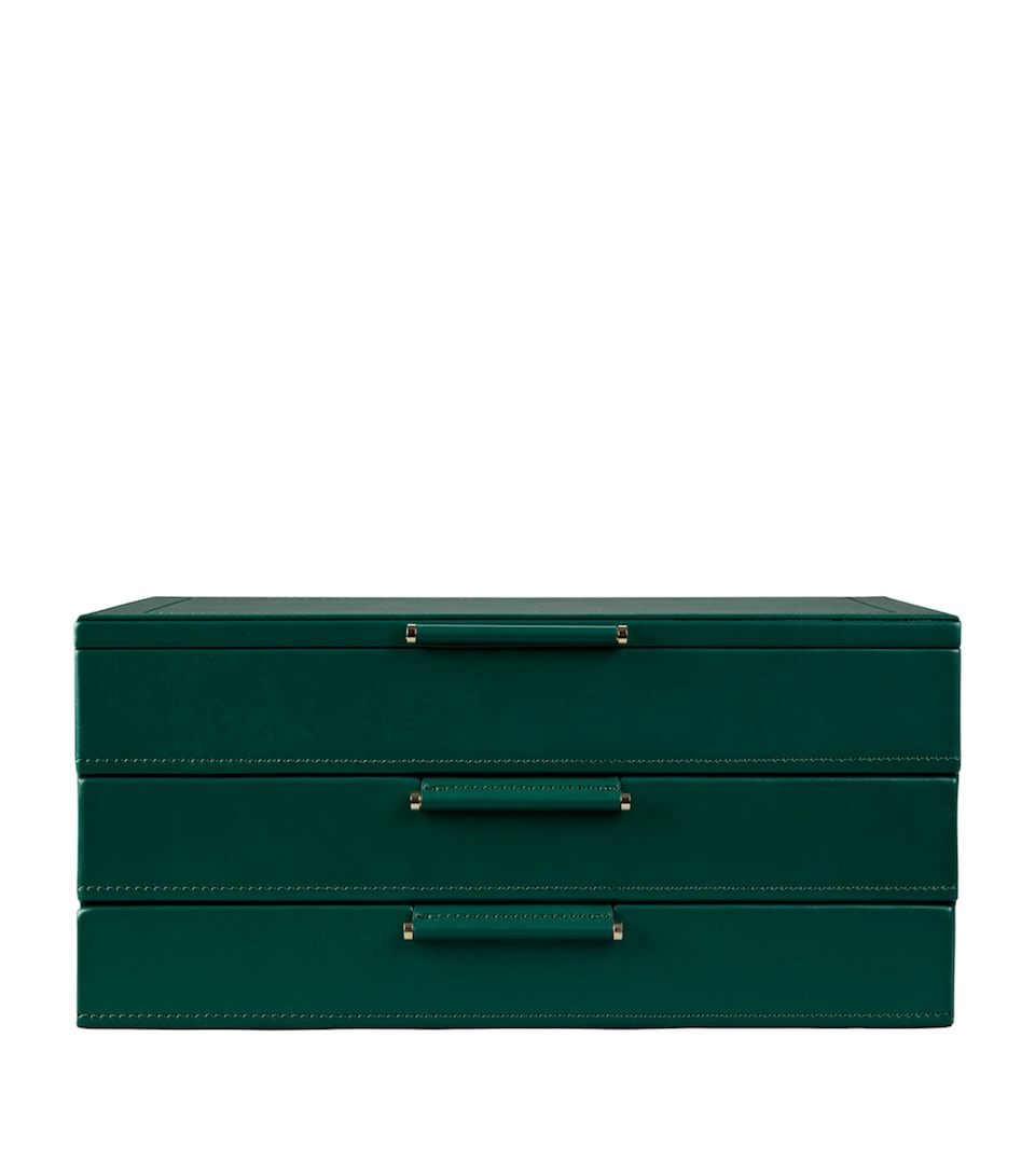 WOLF x Fiona Howard Sophia Multi-Drawer Jewellery Box Frst Grn Frut Boticl