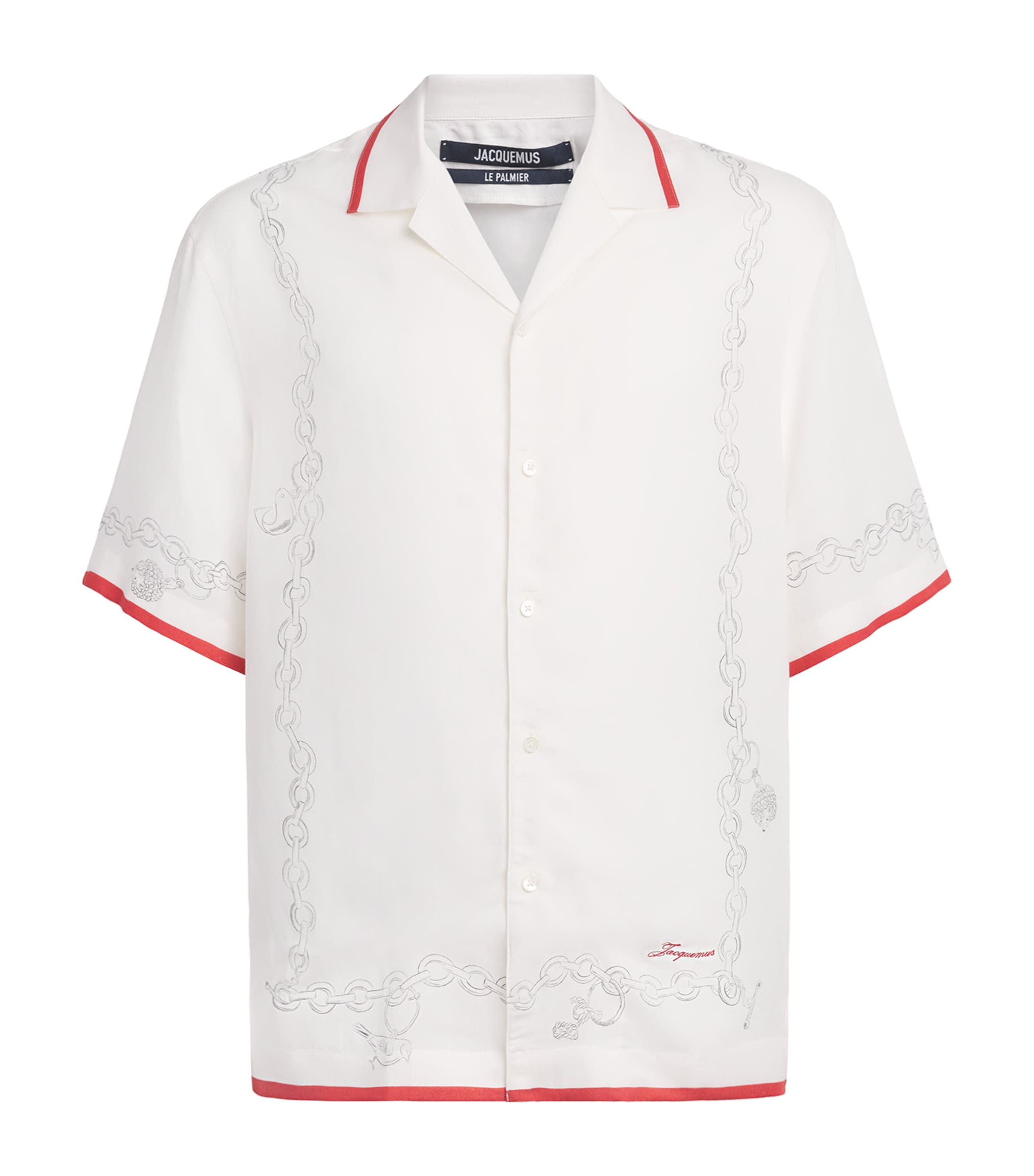 Jacquemus Mens Printed Cocktail Shirt Prnt Chn Owht/rd