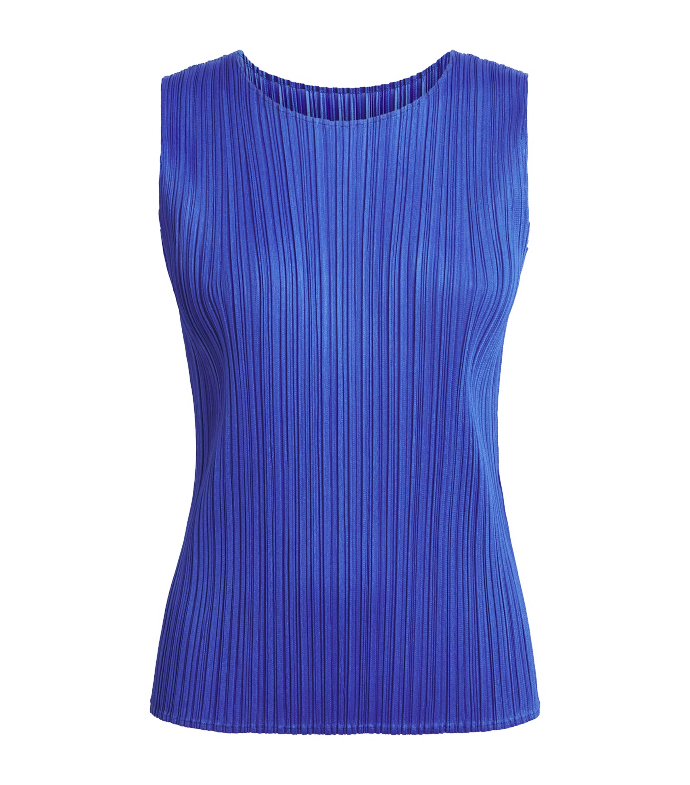 Pleats Please Issey Miyake Womens Monthly Colors May Tank Top Blue