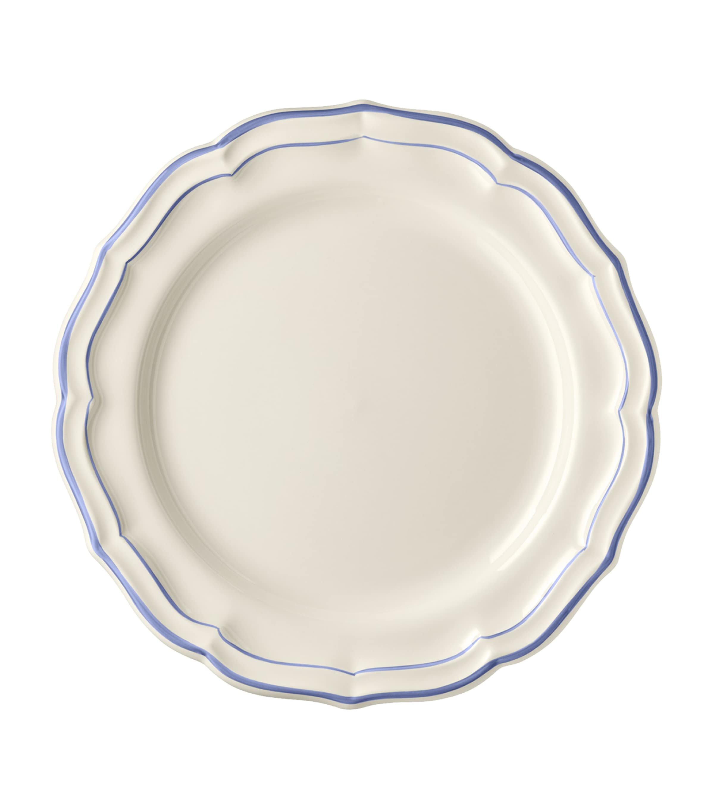 Gien Set of 4 Filet Bleu Dinner Plates (26cm) White, Blue