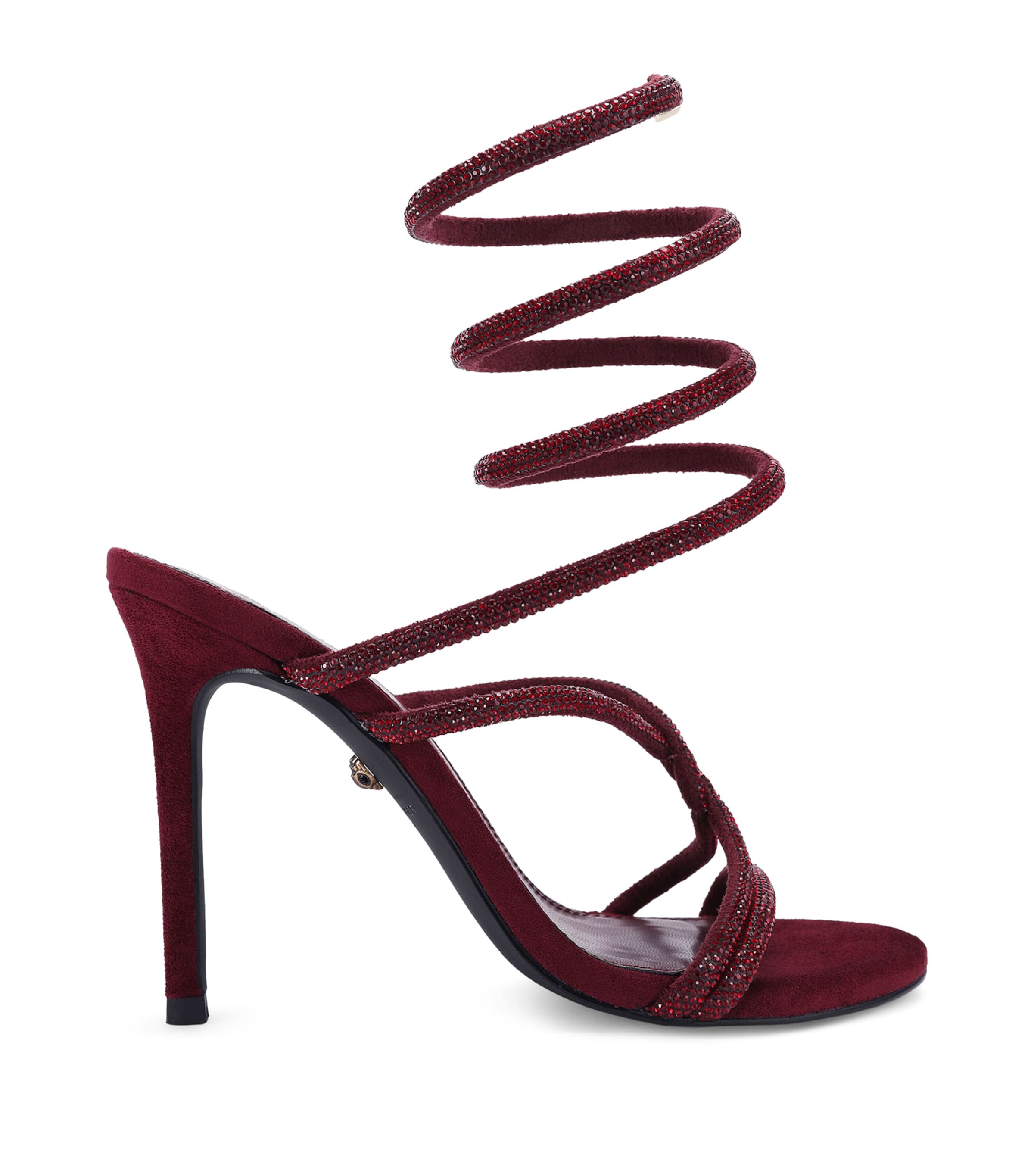 Kurt Geiger London Embellished Spiral Sandals 90 Wine