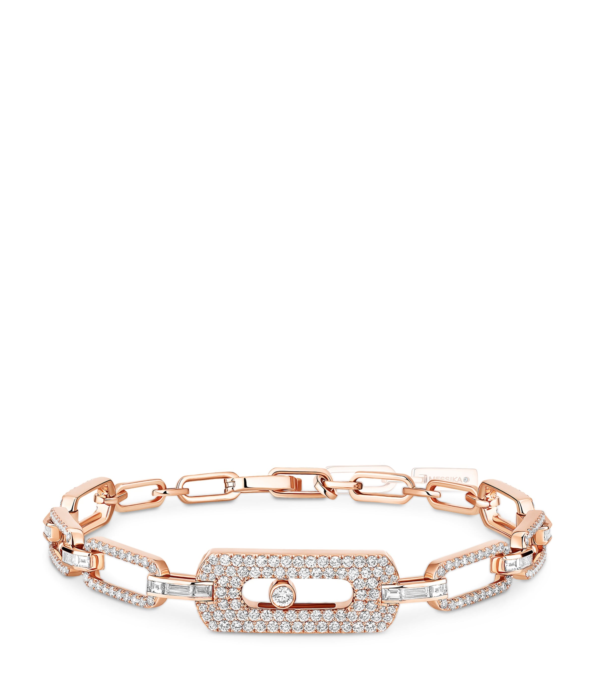 Move Link Pink Gold and Diamond Pavé Chain Bracelet (1.91ct)