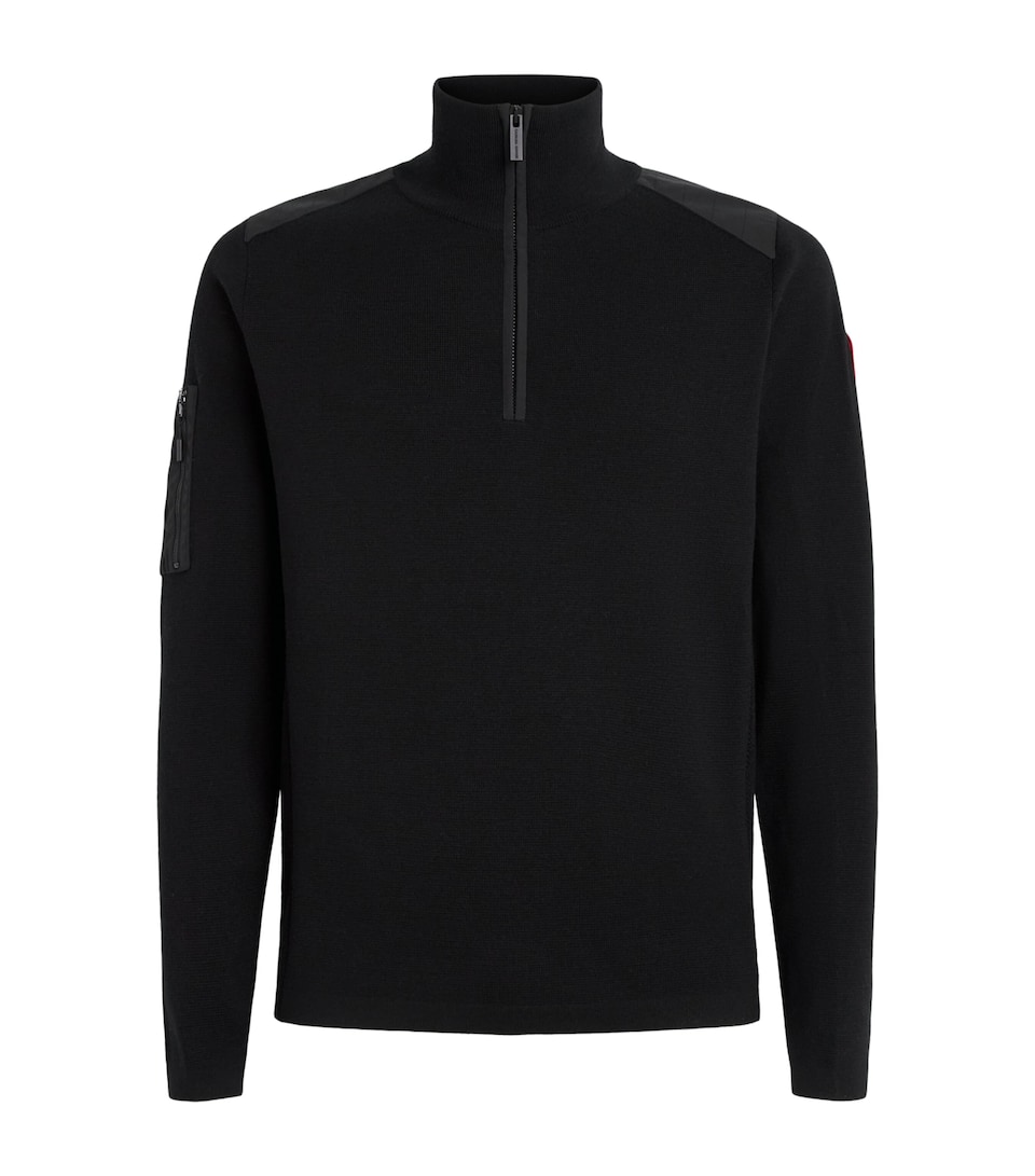 Canada Goose Mens Wool Stormont Quarter-Zip Sweater