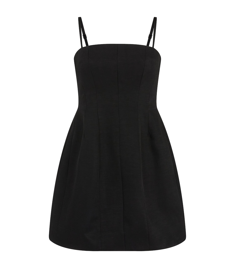 Linen-Blend Strapless Mini Dress