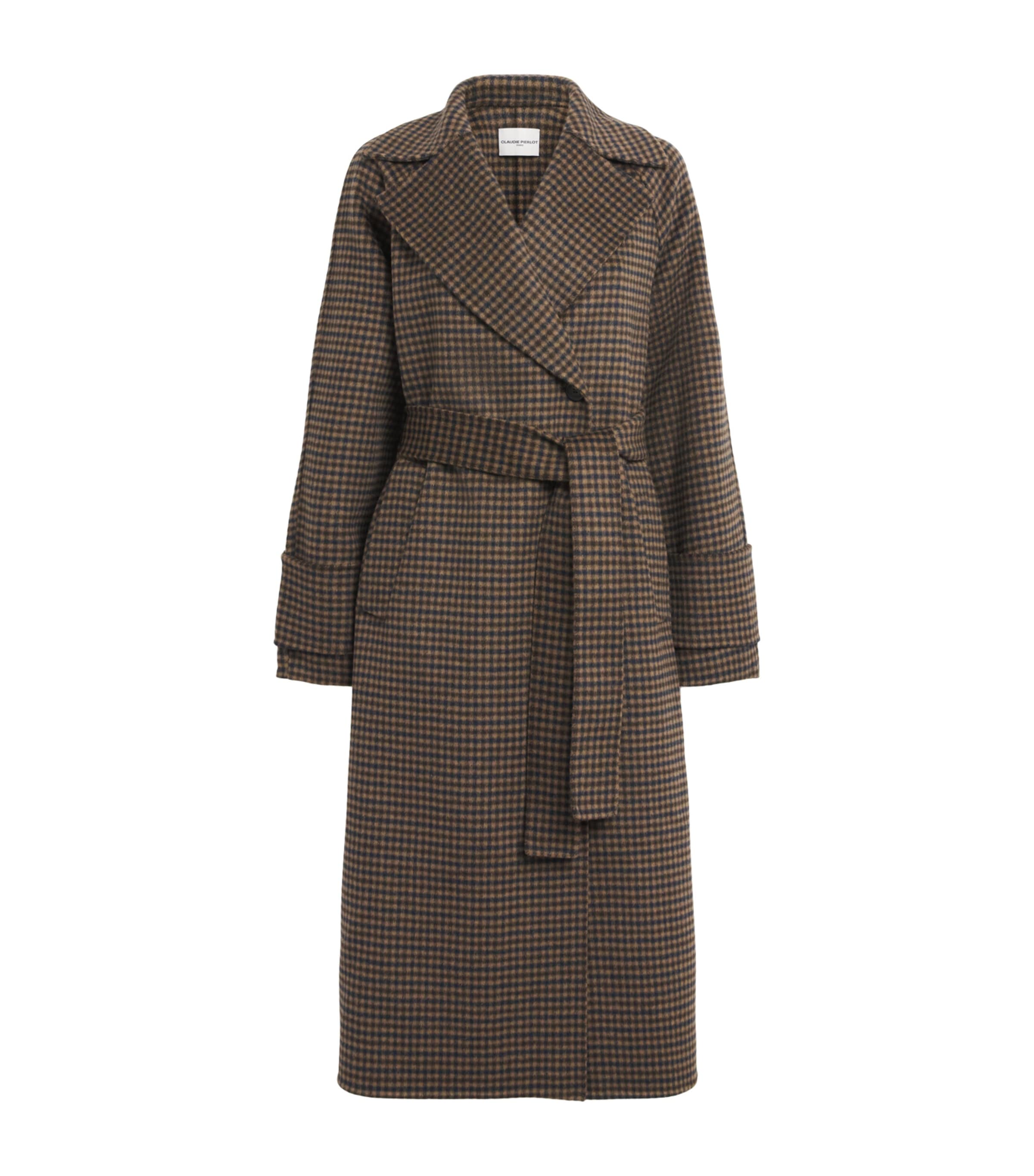 Claudie Pierlot Womens Wool-Blend Belted Coat Dual Color