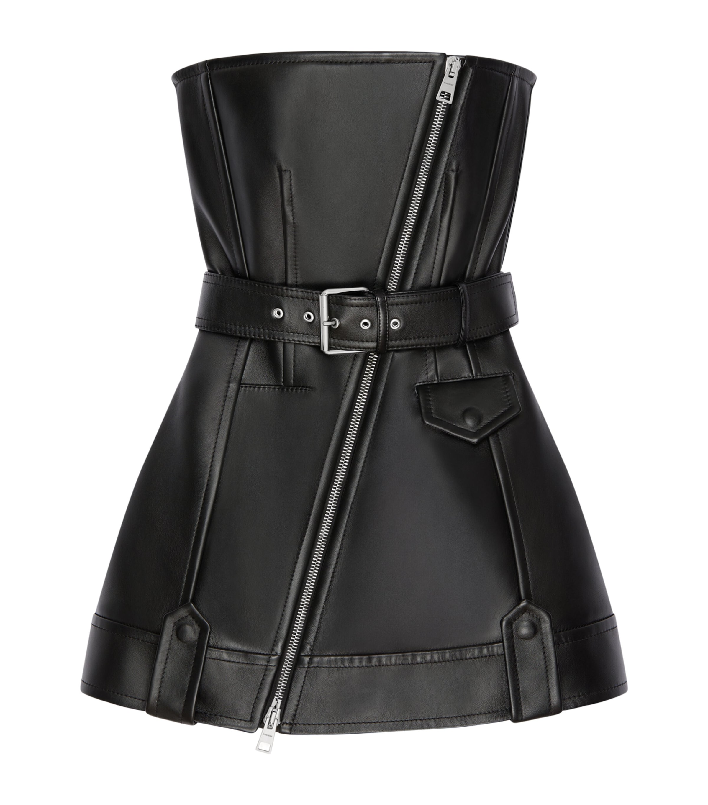 Leather Biker Mini Dress