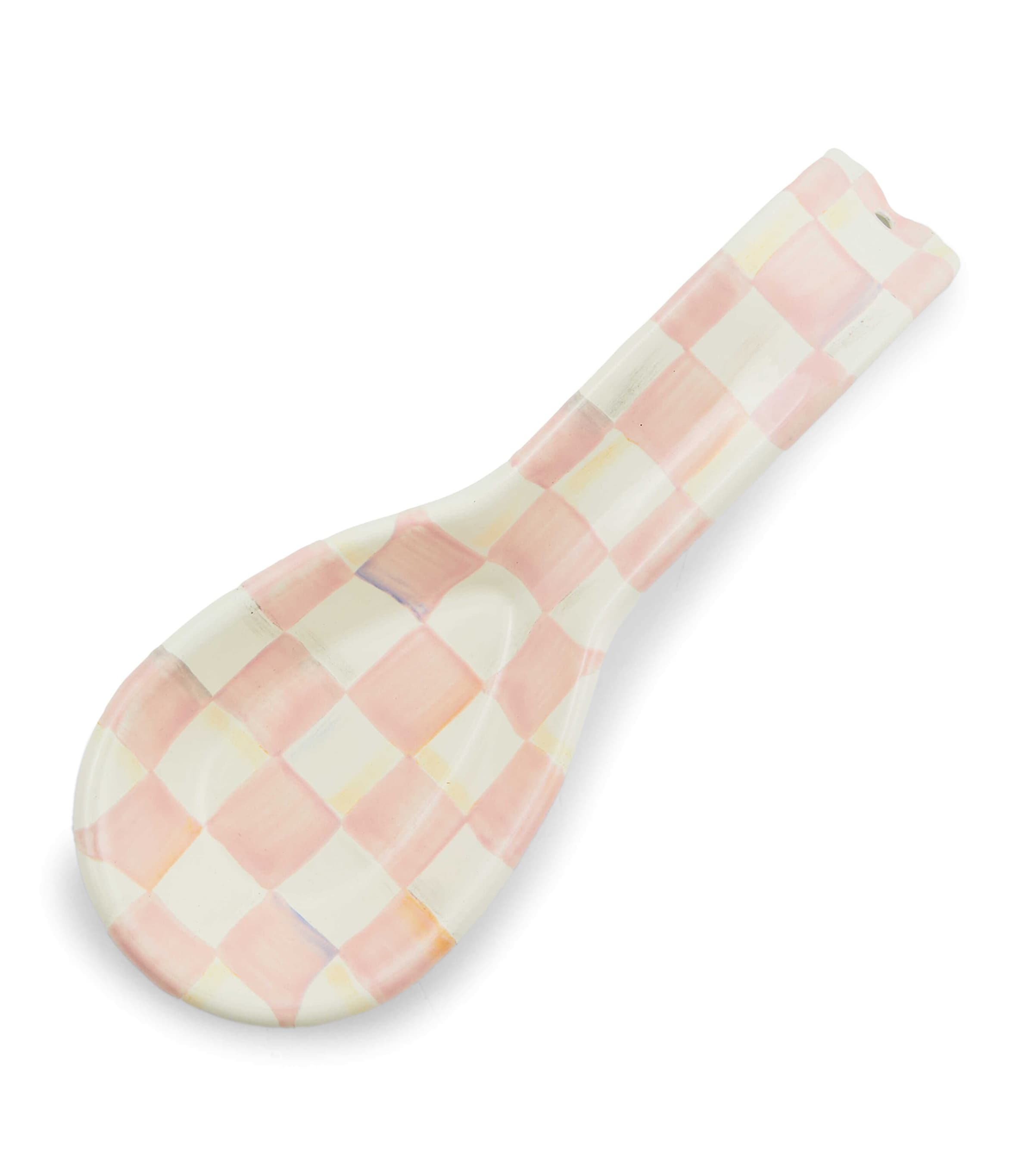 MacKenzie-Childs Rosy Check Spoon Rest Pink