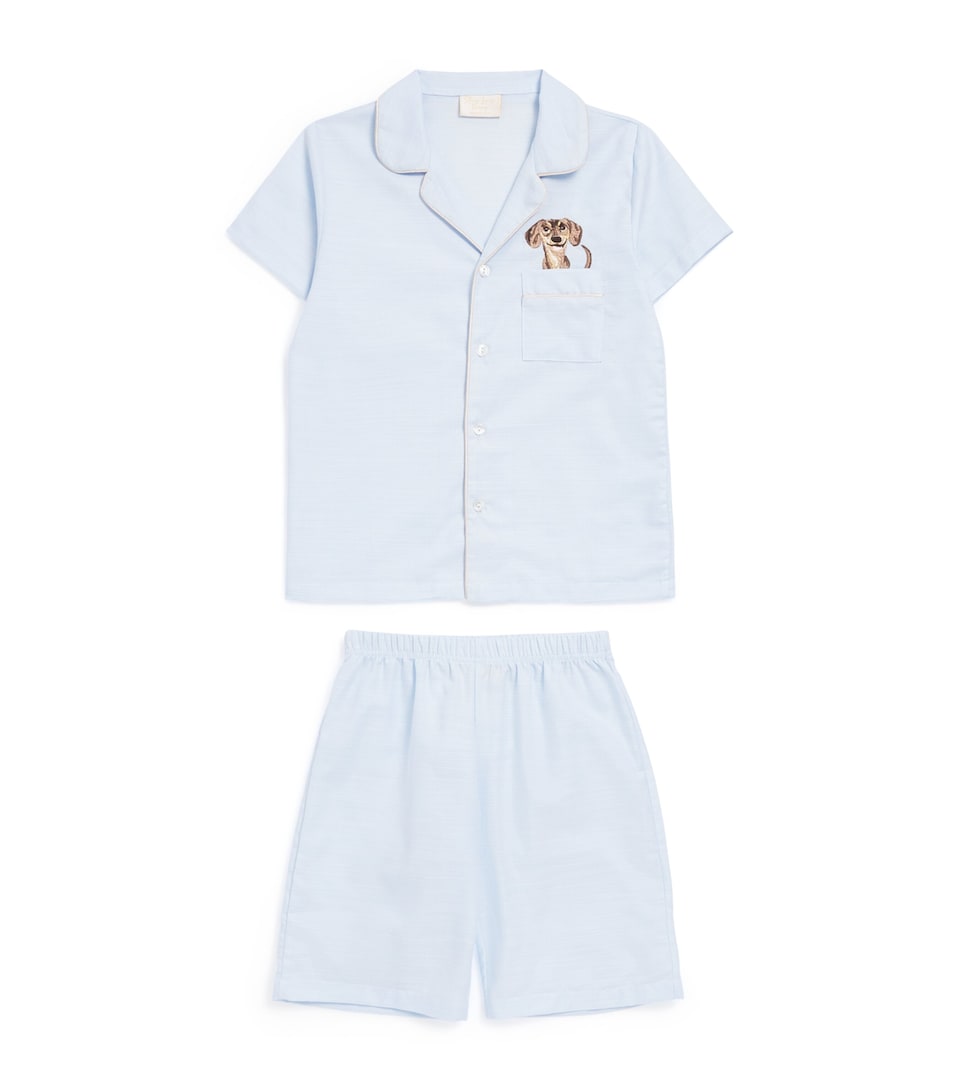 Embroidered Dog Pyjama Set (3-14 Years)