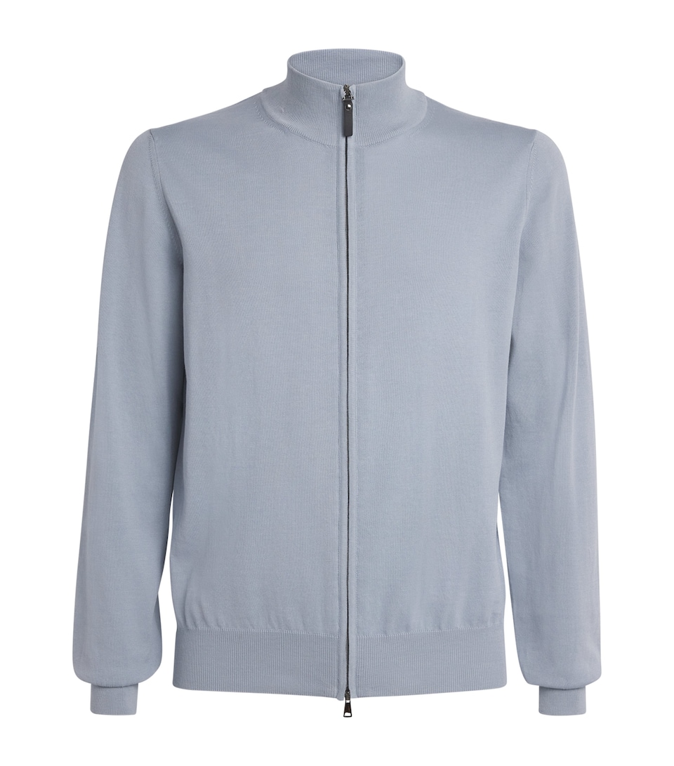 Cotton Zip-Up Cardigan