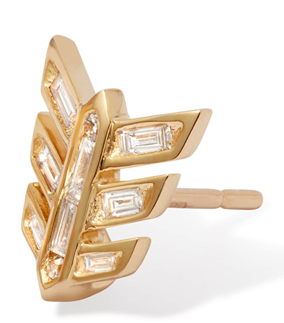 Yellow Gold and Diamond Flight Stud Earrings