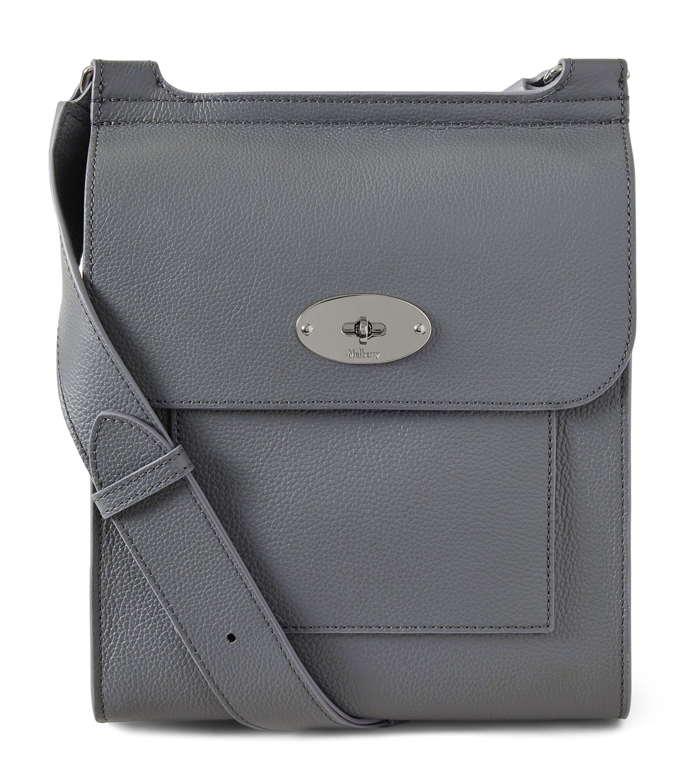 Mulberry Leather Antony Messenger Bag Foggy Grey